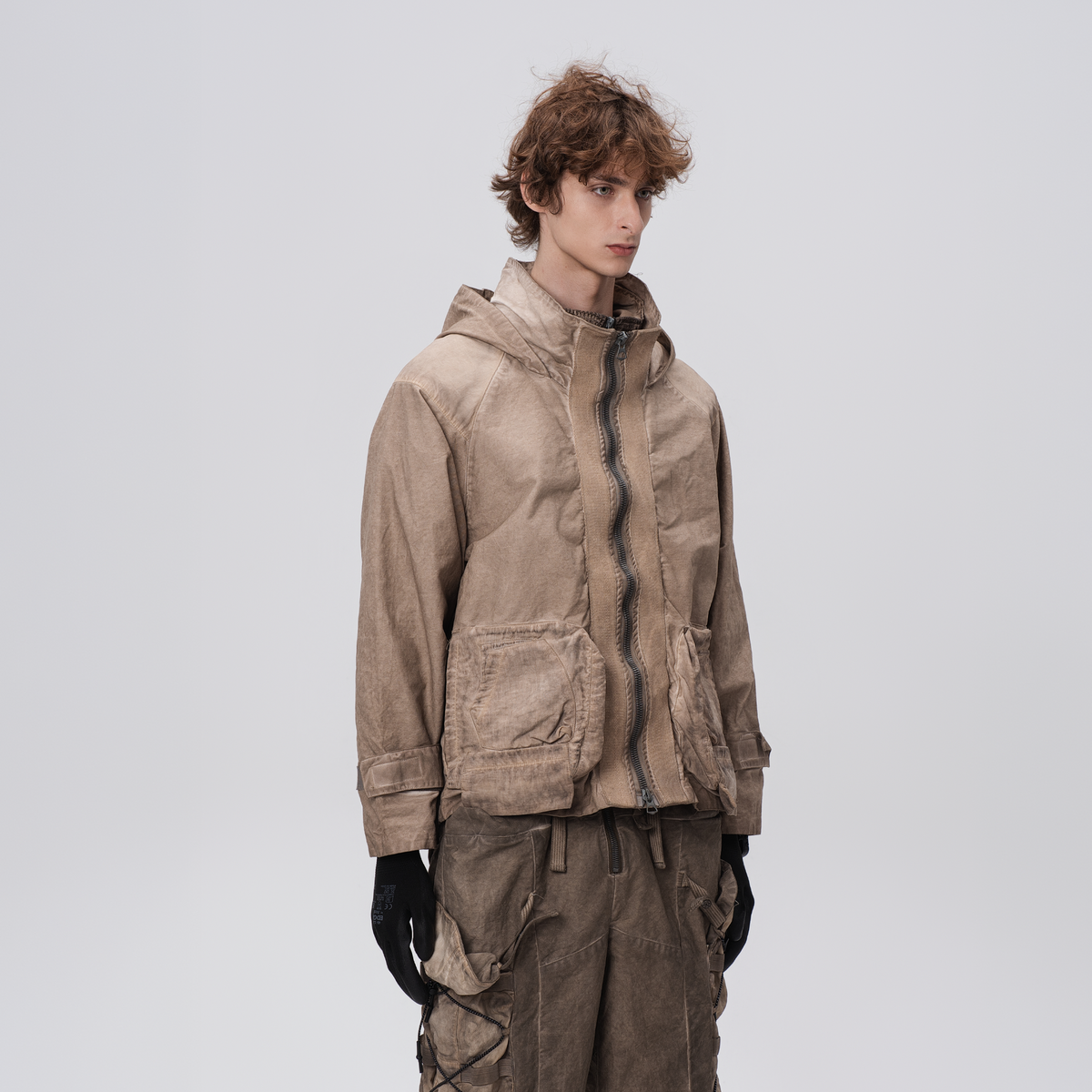 STEAM Distressed Paneled Hooded Jacket