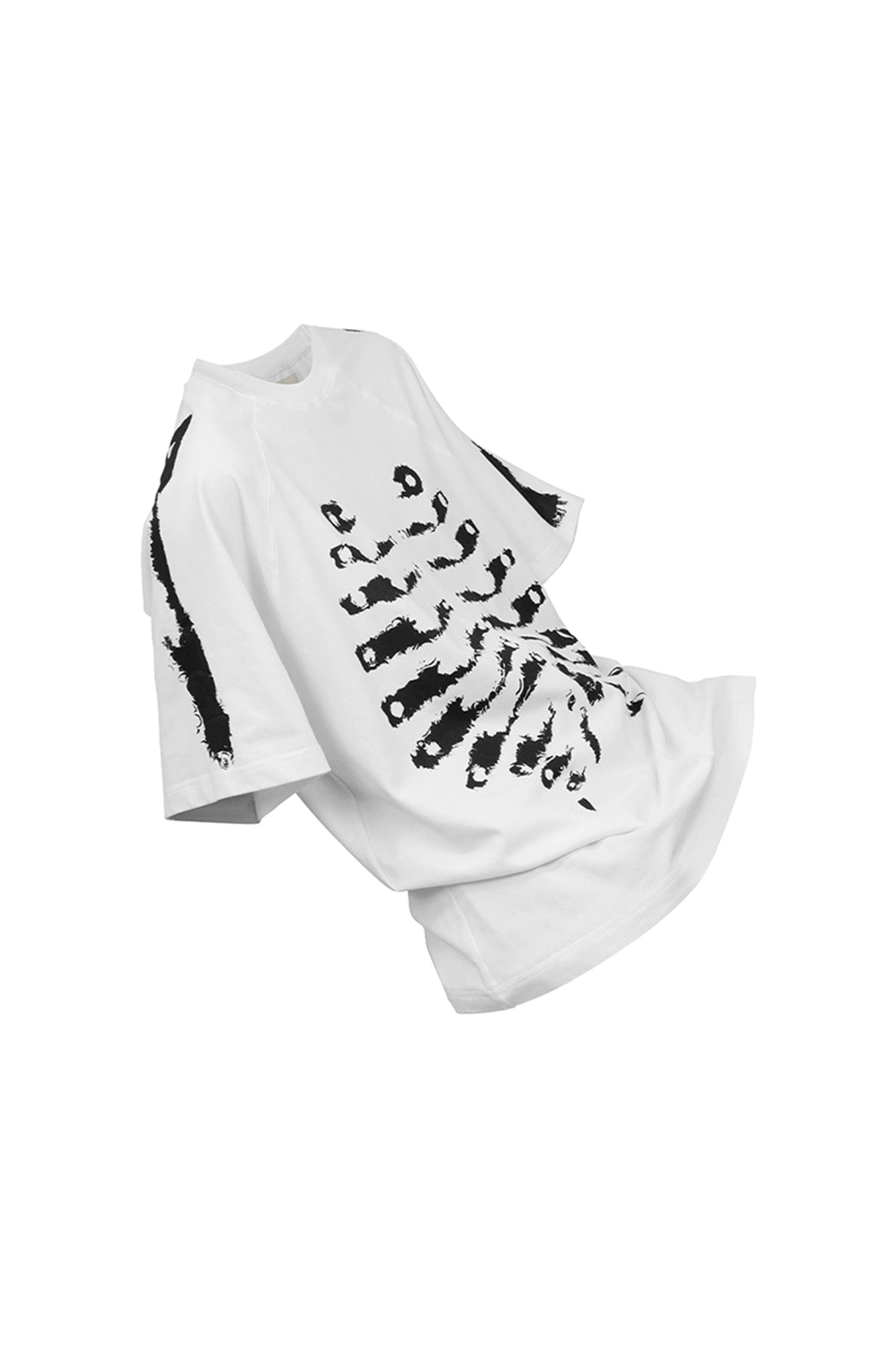 RELABEL Distressed Skeleton Graphic Oversized T-Shirt, premium urban and streetwear designers apparel on PROJECTISR.com, RELABEL