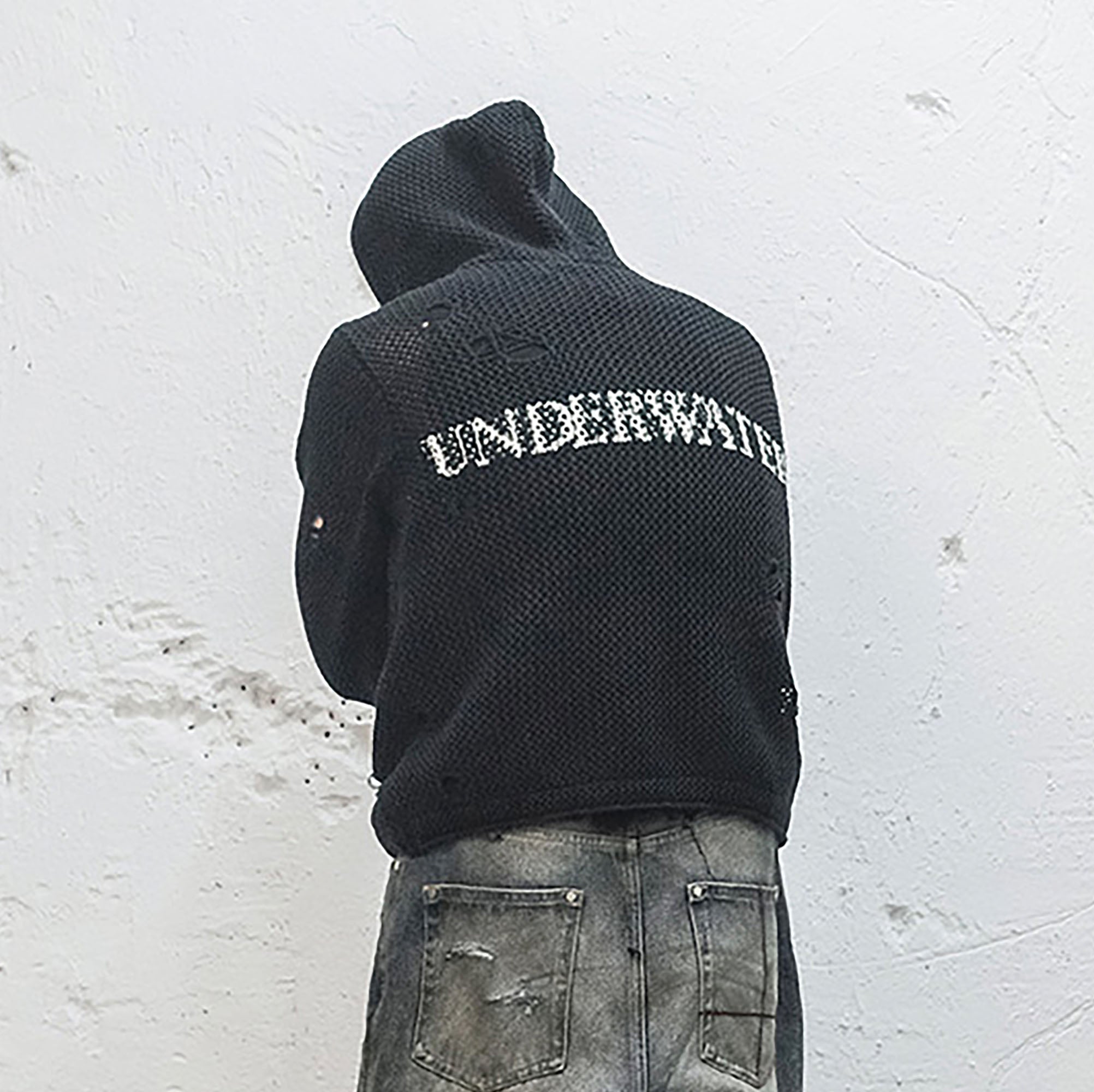 UNDERWATER Hellbound Wing Hooded Zip-Up Cardigan