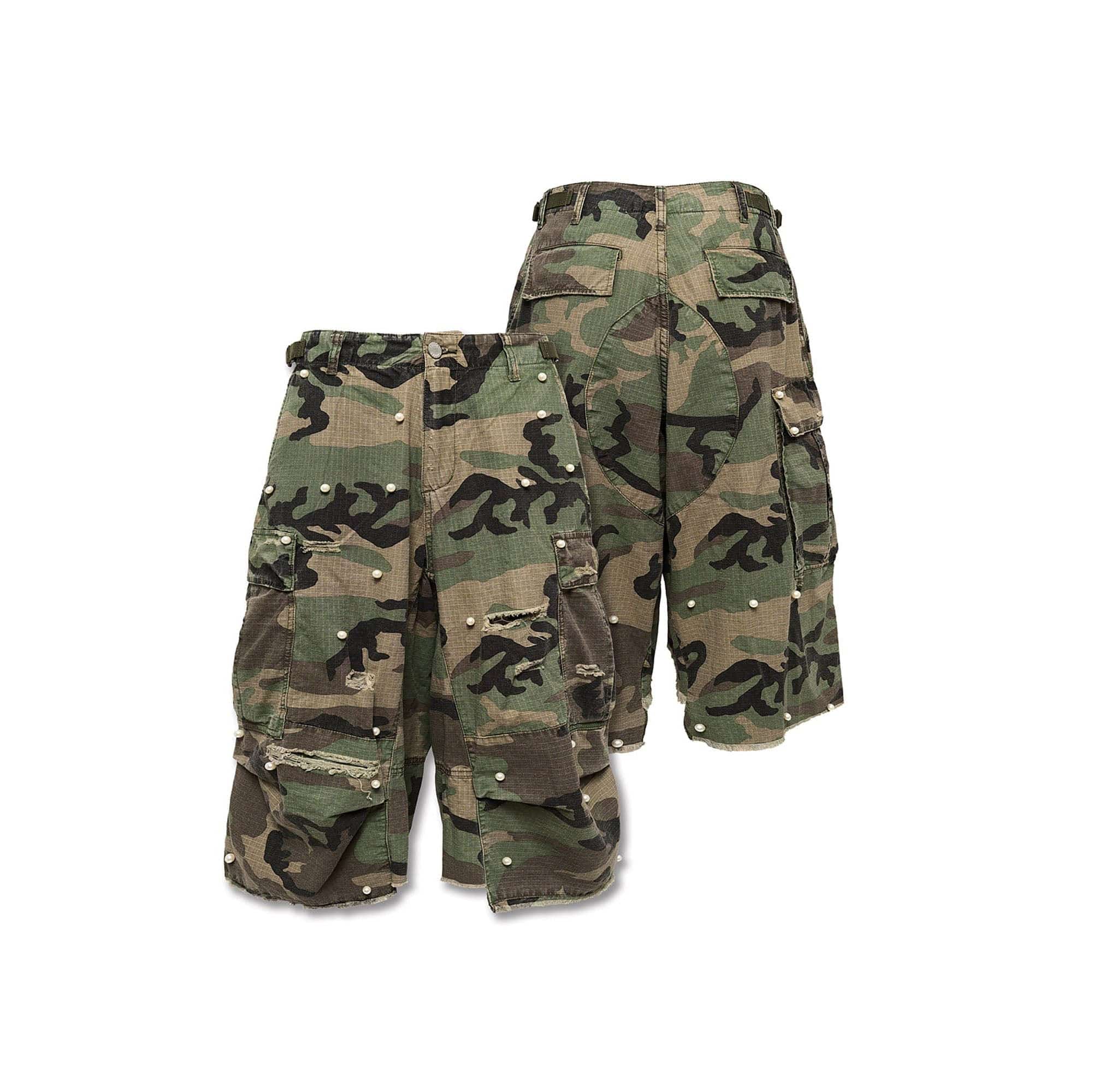 STEEPC Camo Pearl Multi-Pocket Rippled Shorts
