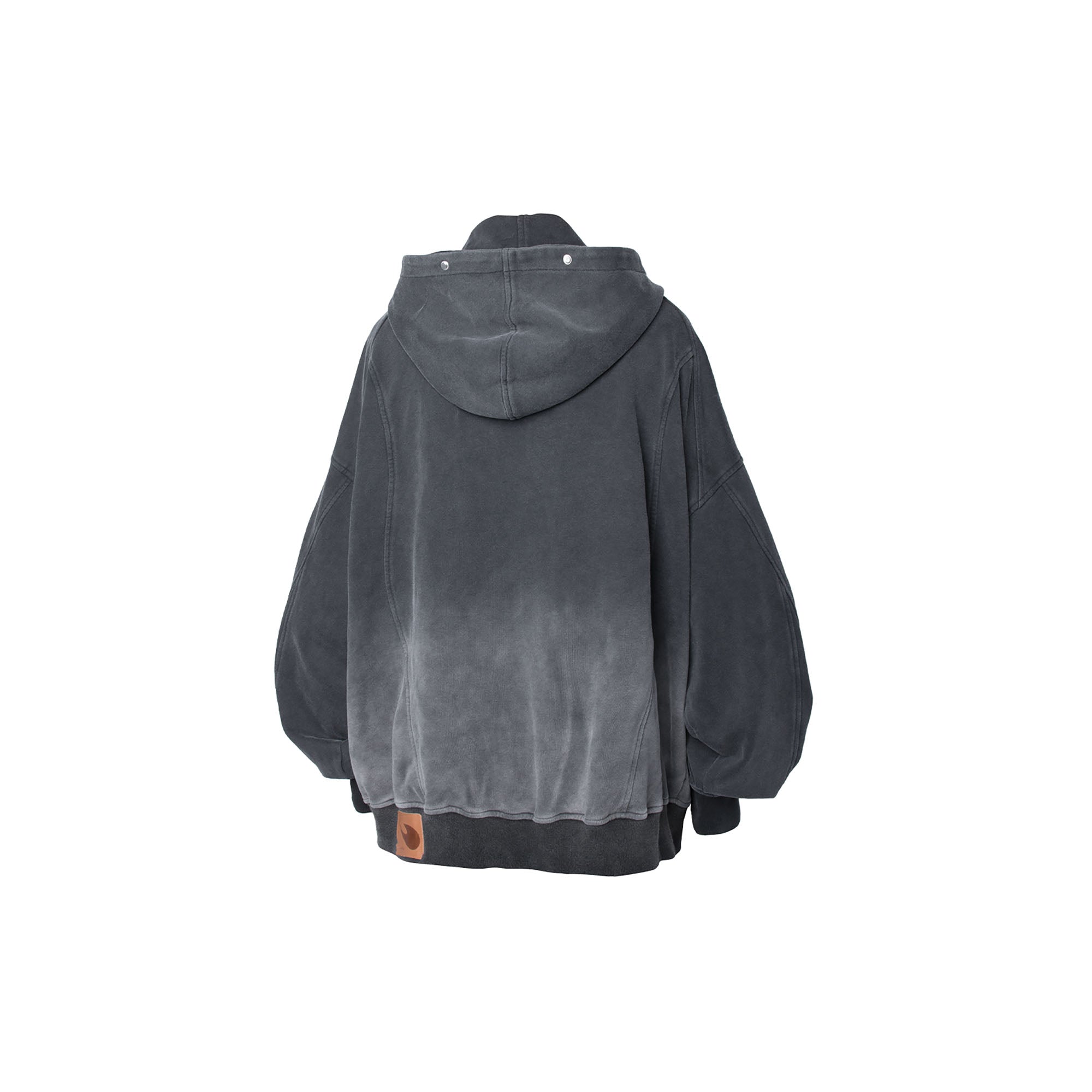 RELABEL Gradient Washed Panel Hooded Jacket Black