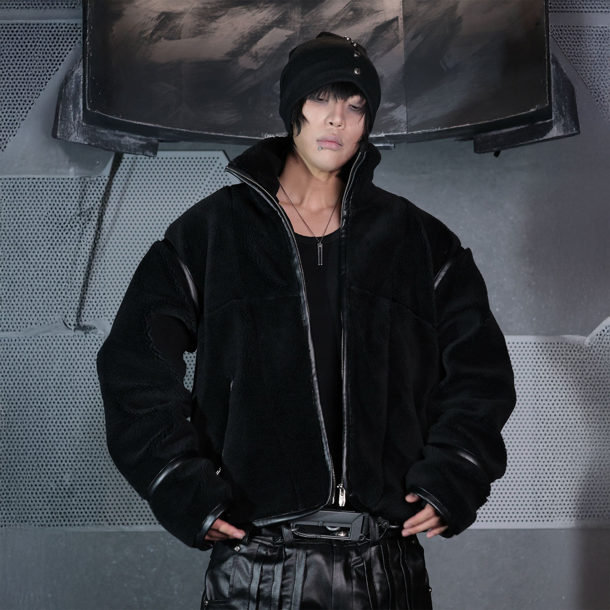 SSIN7 Panel High-Neck Fleece Jacket
