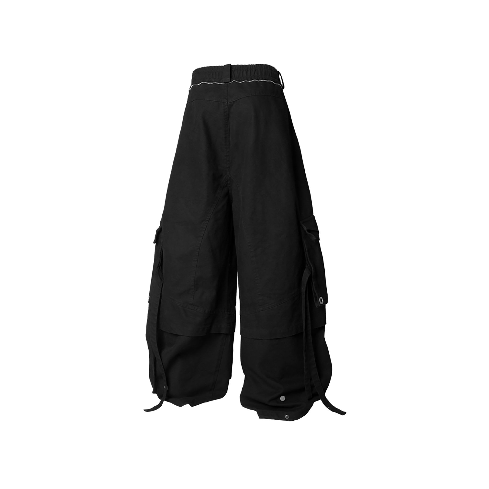 RELABEL Multi-Pocket Detachable Scarf Distressed Cargo Black, premium urban and streetwear designers apparel on PROJECTISR.com, RELABEL