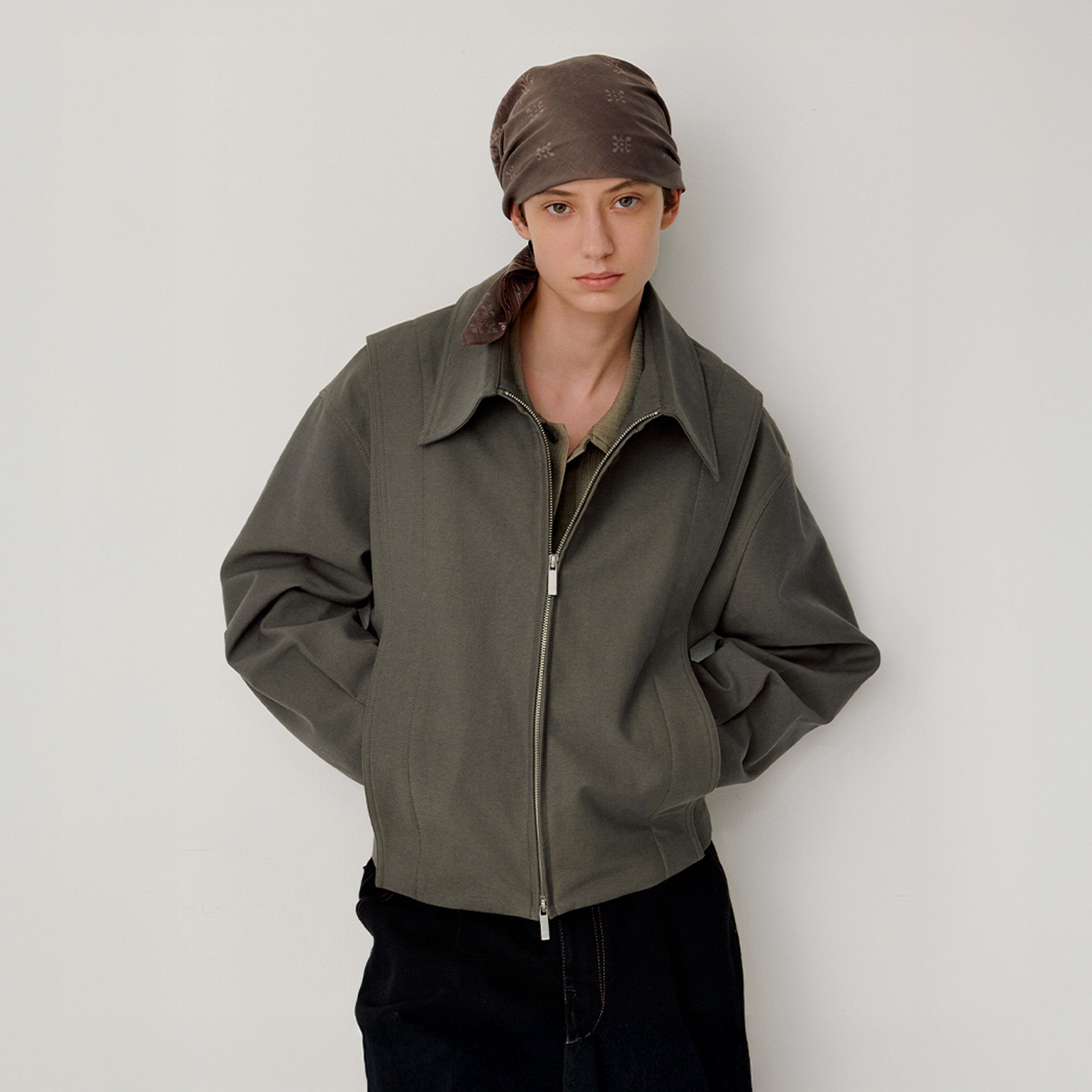 OPICLOTH Essential Structured Layered Double-Zip Jacket