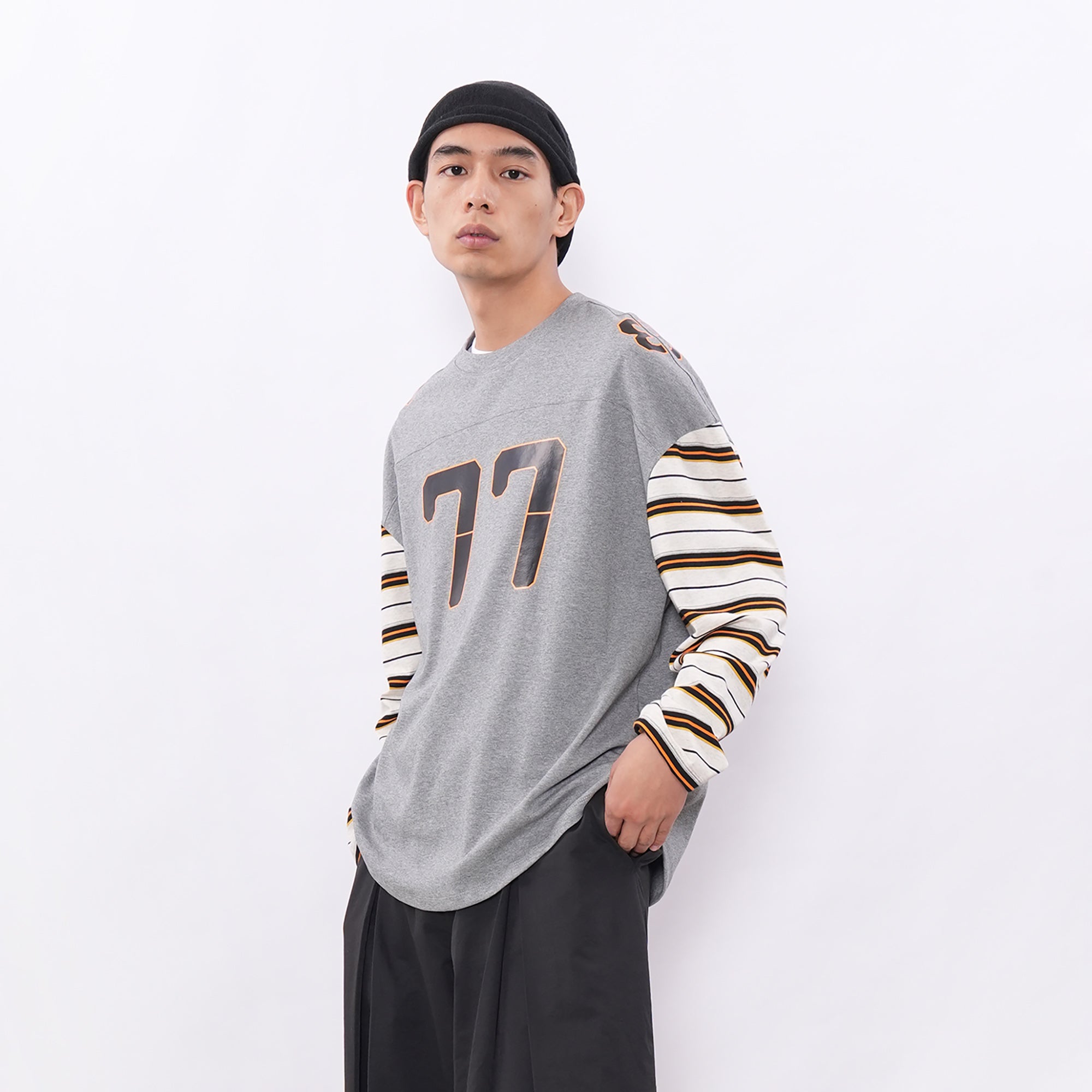 7440 37 1 77 Graphic Drop-Shoulder Stripe Jersey, premium urban and streetwear designers apparel on PROJECTISR.com, 7440 37 1