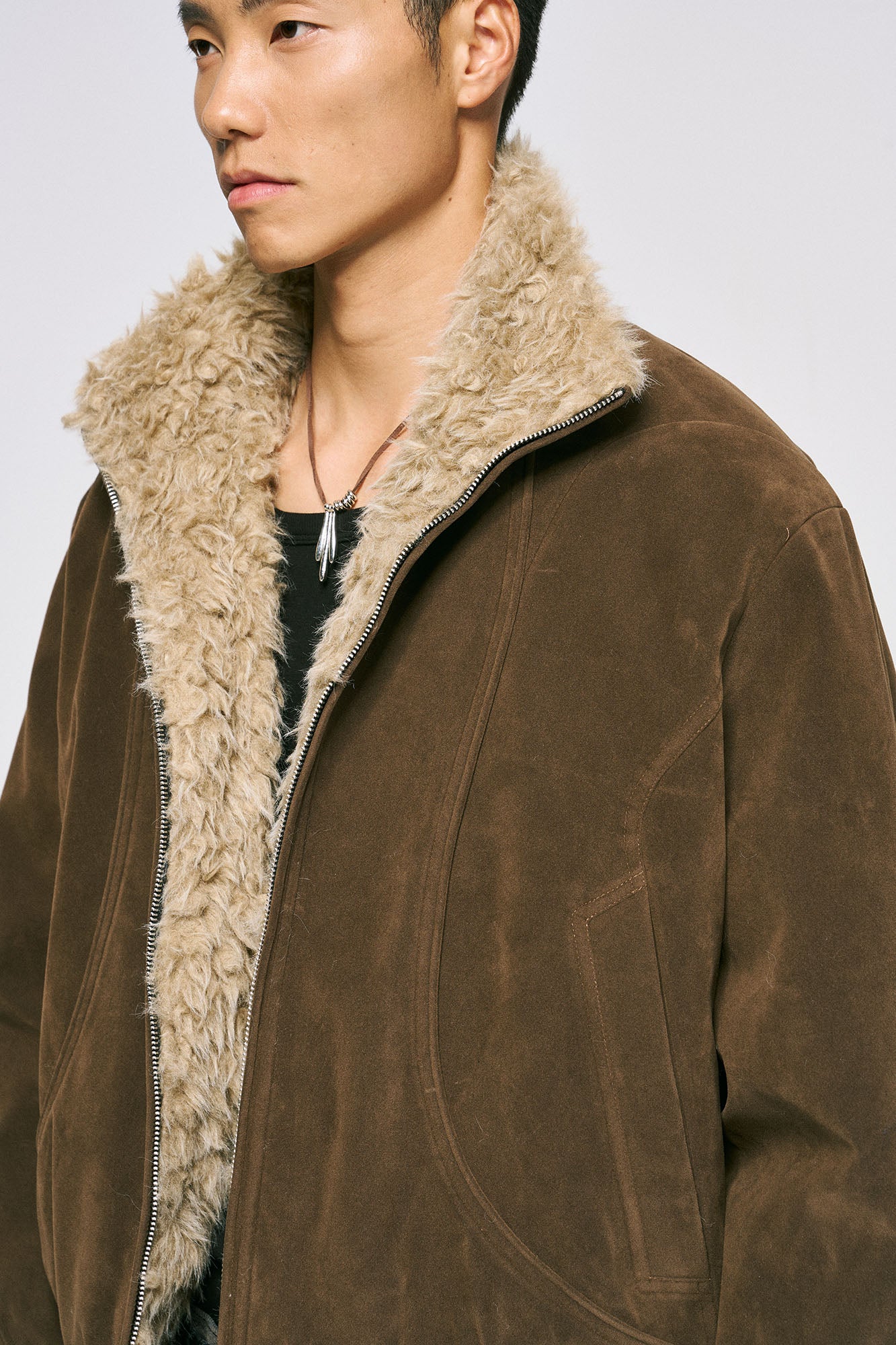 CATSSTAC Curved Panel Suede Jacket, premium urban and streetwear designers apparel on PROJECTISR.com, CATSSTAC