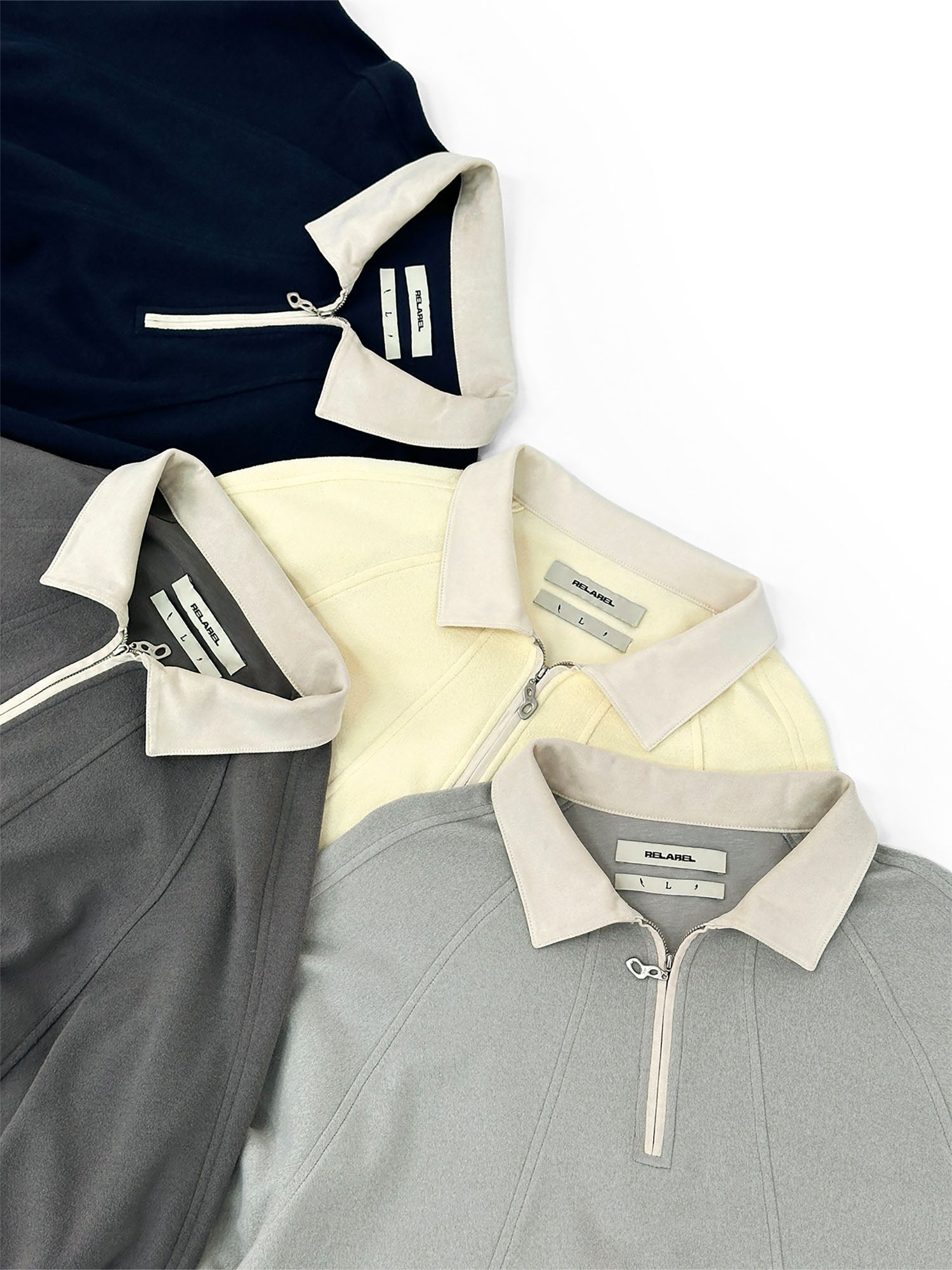 RELABEL Raglan Drawstring-Hem Polo Sweatshirt