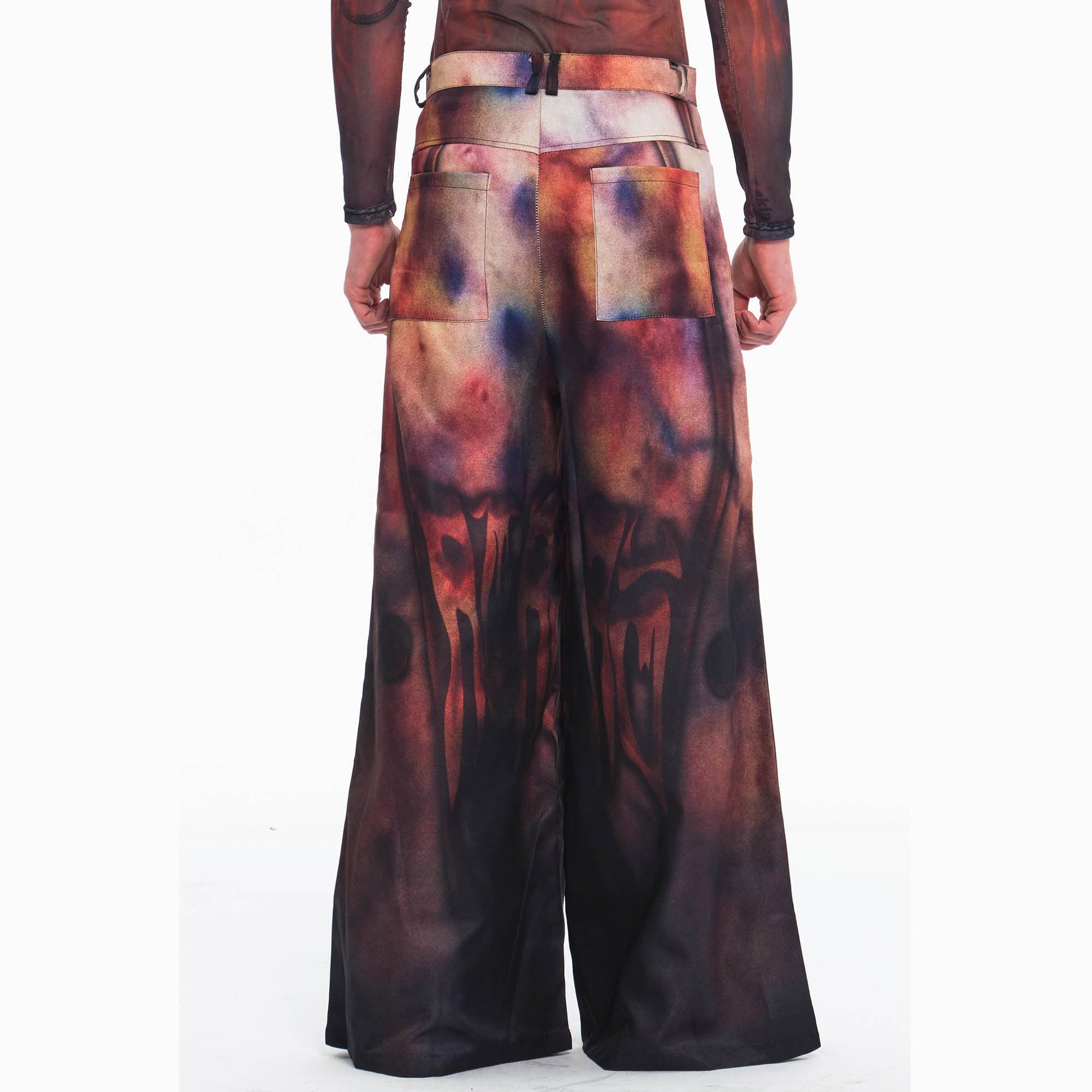 EMBRYO Bruised Stain Wide-Leg Pants