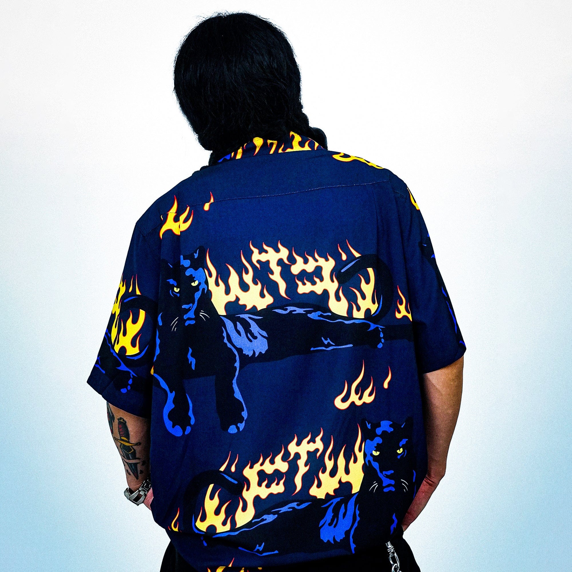 WCC Flaming Panther Half-Shirt, premium urban and streetwear designers apparel on PROJECTISR.com, WCC