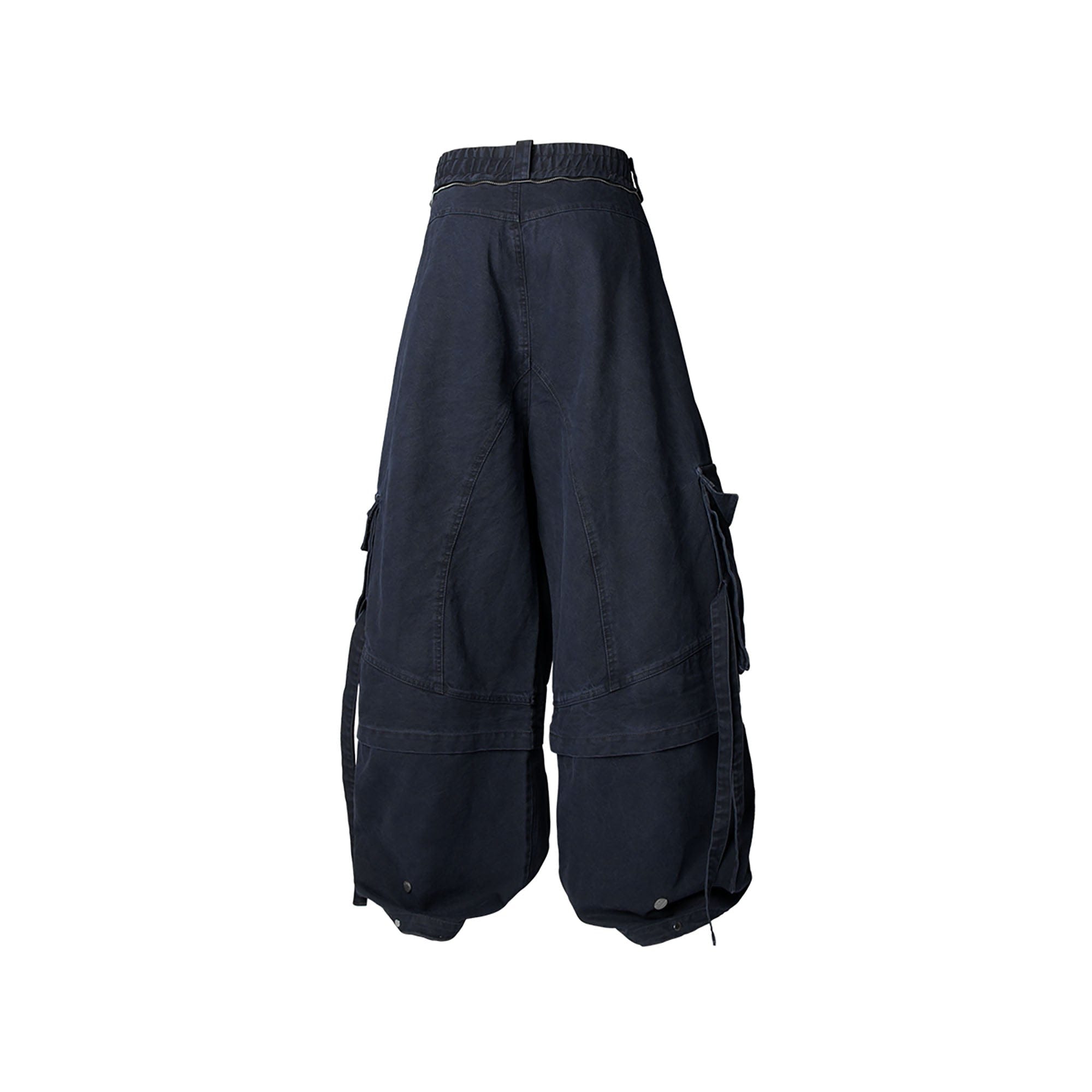RELABEL Multi-Pocket Detachable Scarf Distressed Cargo Dark Blue, premium urban and streetwear designers apparel on PROJECTISR.com, RELABEL