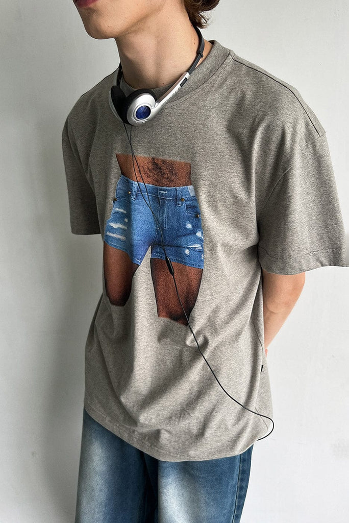 LEONSENSE Denim Shorts Graphic T-shirt, premium urban and streetwear designers apparel on PROJECTISR.com, LEONSENSE