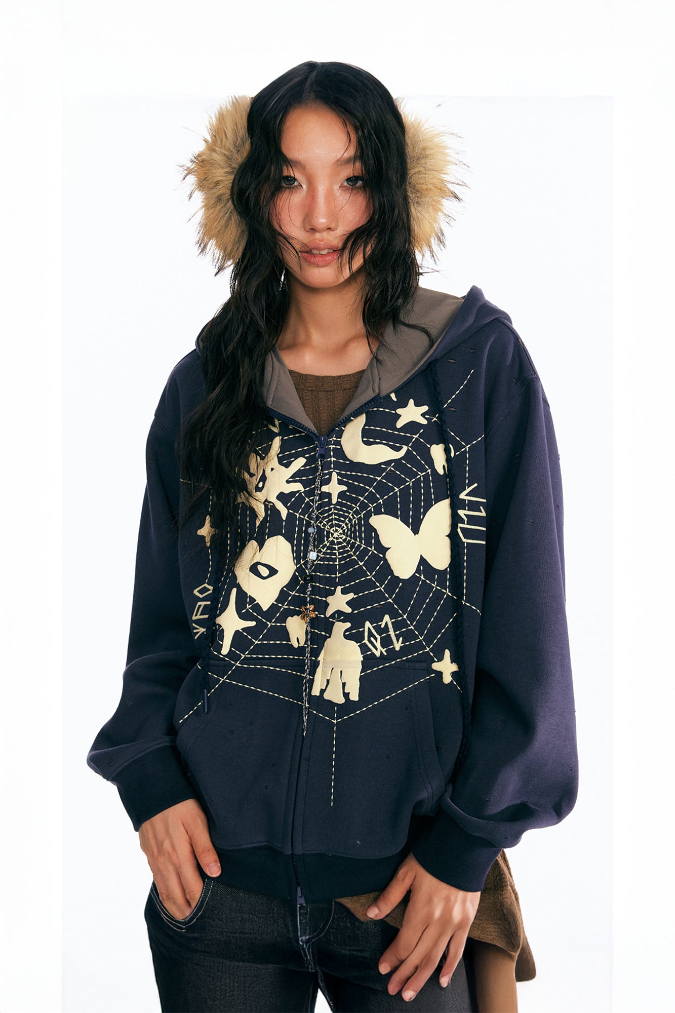 1997 POSTOFFICE Dreamcatcher Graphic Zip-Up Hoodie, premium urban and streetwear designers apparel on PROJECTISR.com, 1997 POSTOFFICE