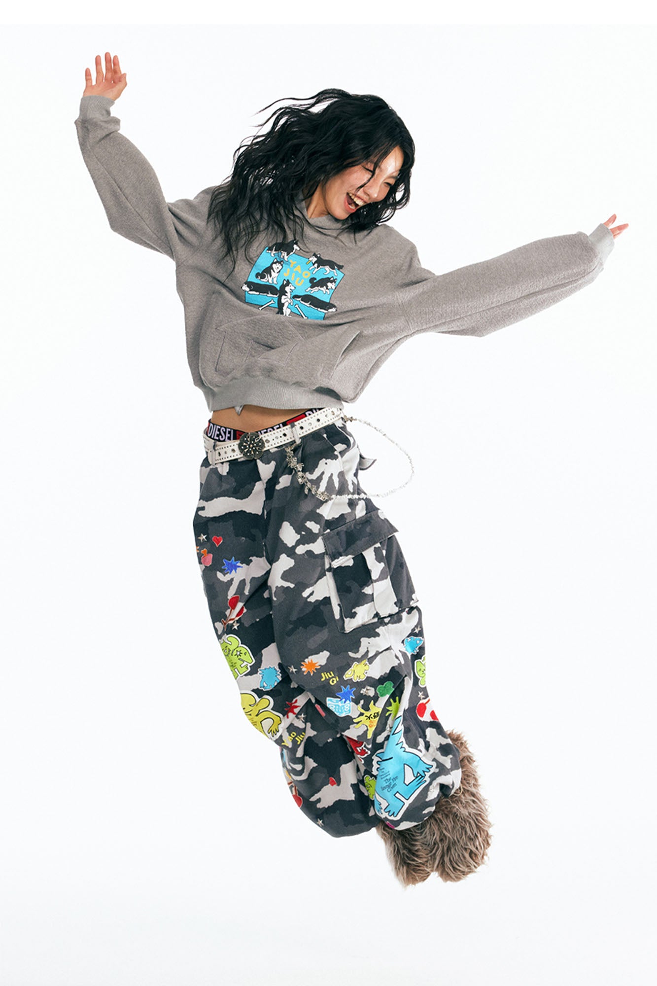 1997 POSTOFFICE Puppy Paradise Graphic Oversized Hoodie, premium urban and streetwear designers apparel on PROJECTISR.com, 1997 POSTOFFICE