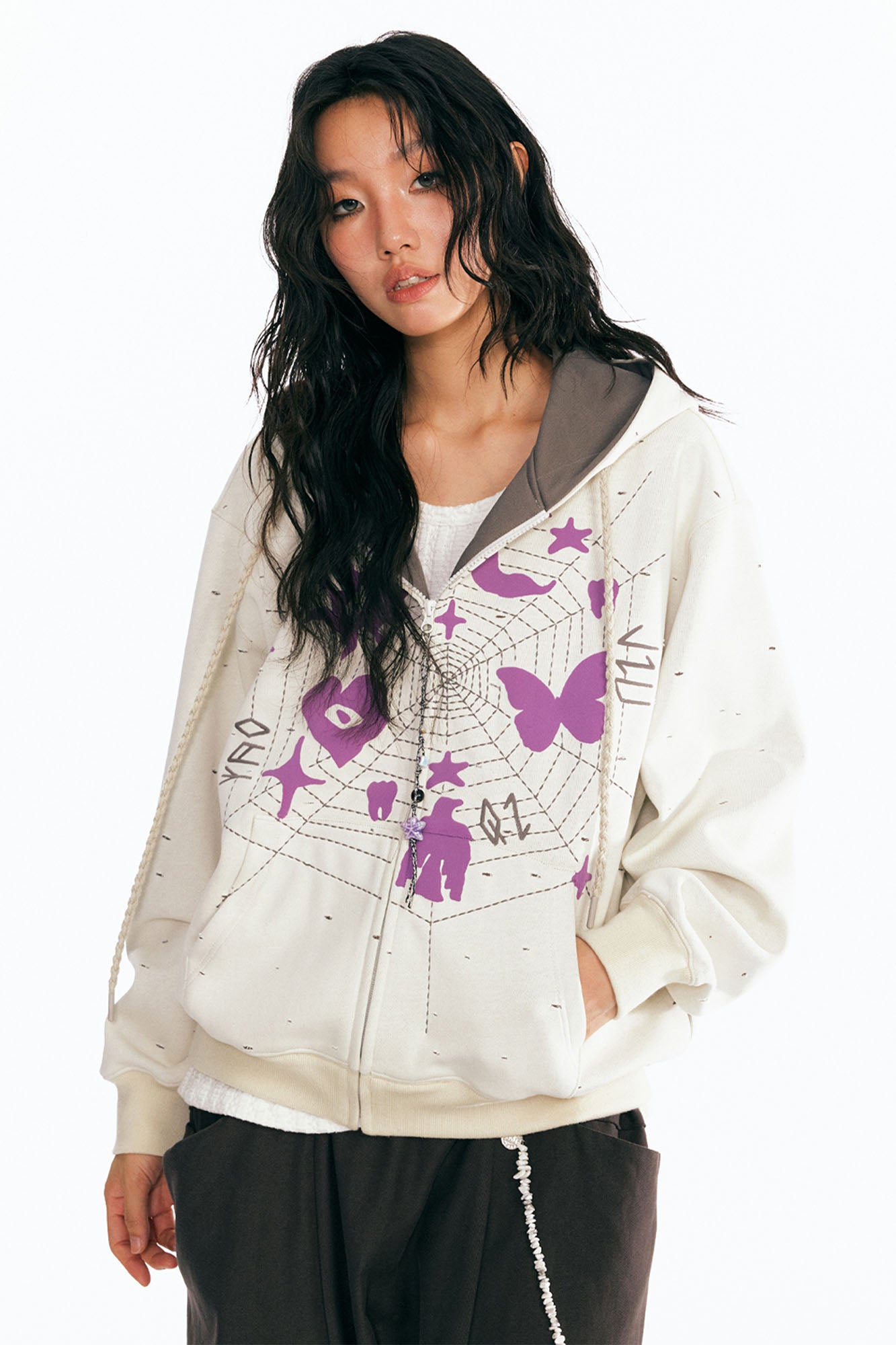 1997 POSTOFFICE Dreamcatcher Graphic Zip-Up Hoodie, premium urban and streetwear designers apparel on PROJECTISR.com, 1997 POSTOFFICE