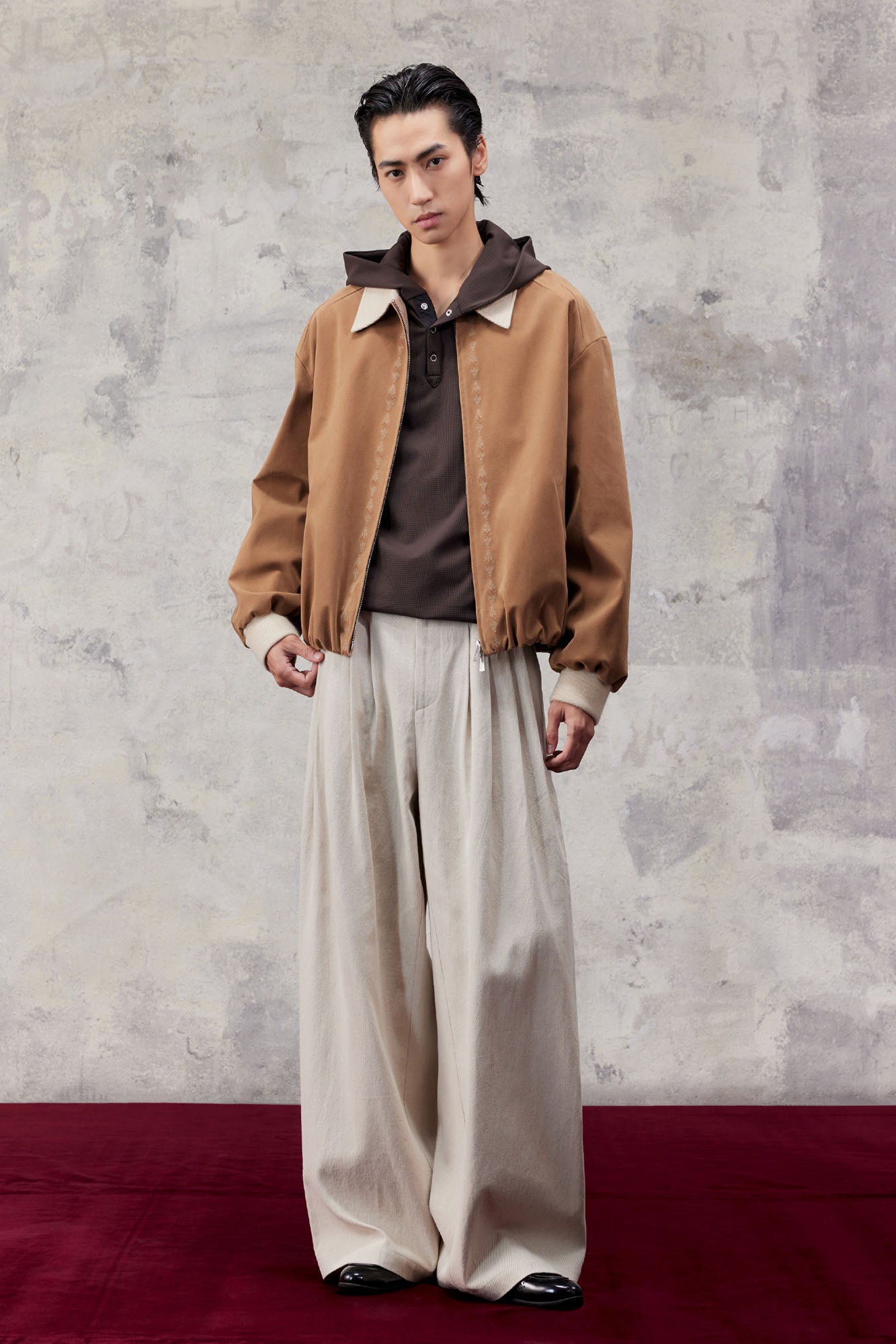 ALVNG AR ANTS Contrast Collar Totem Embroidered Jacket