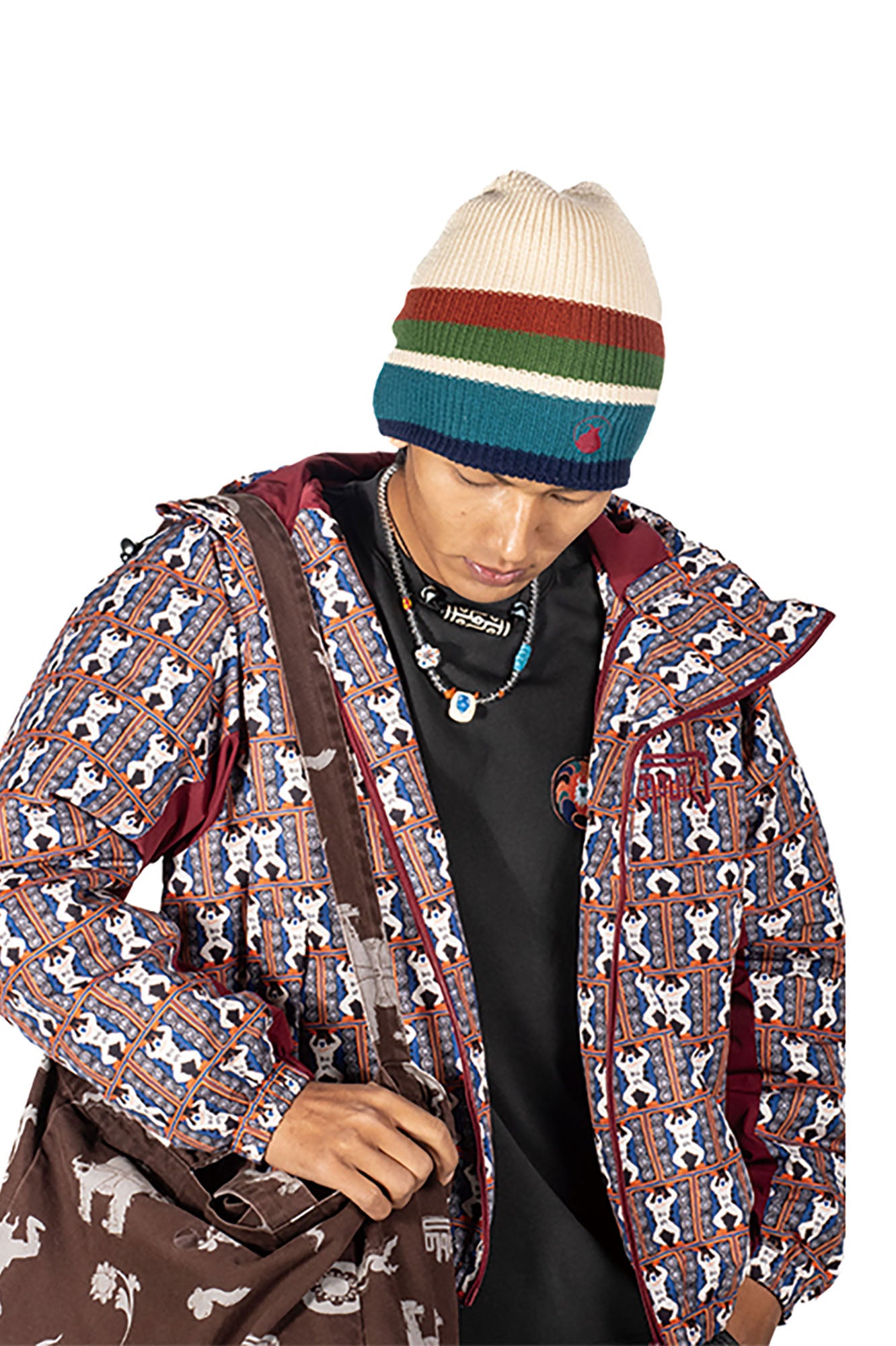 NERHI Contrast Stripe Knit Beanie