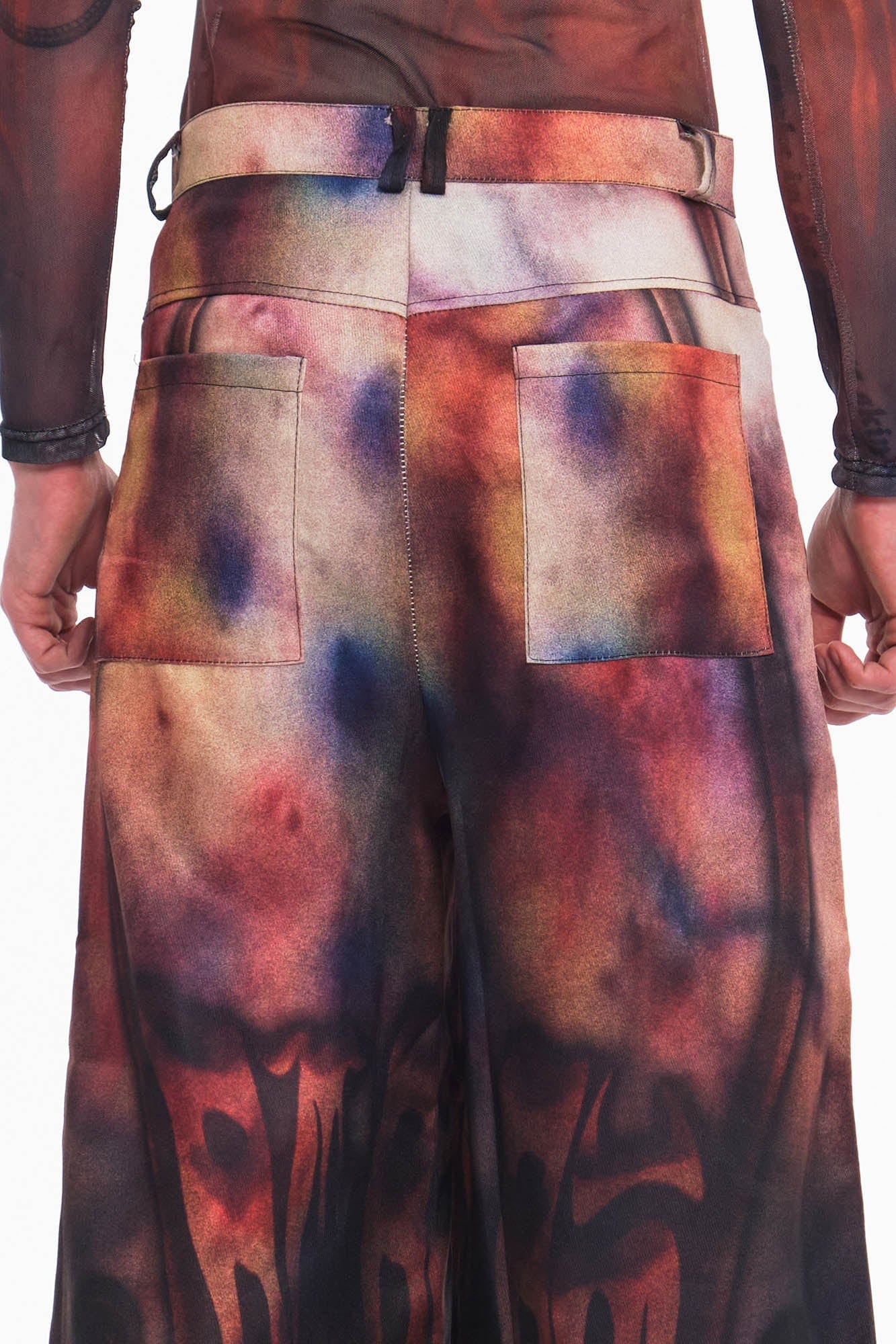 EMBRYO Bruised Stain Wide-Leg Pants