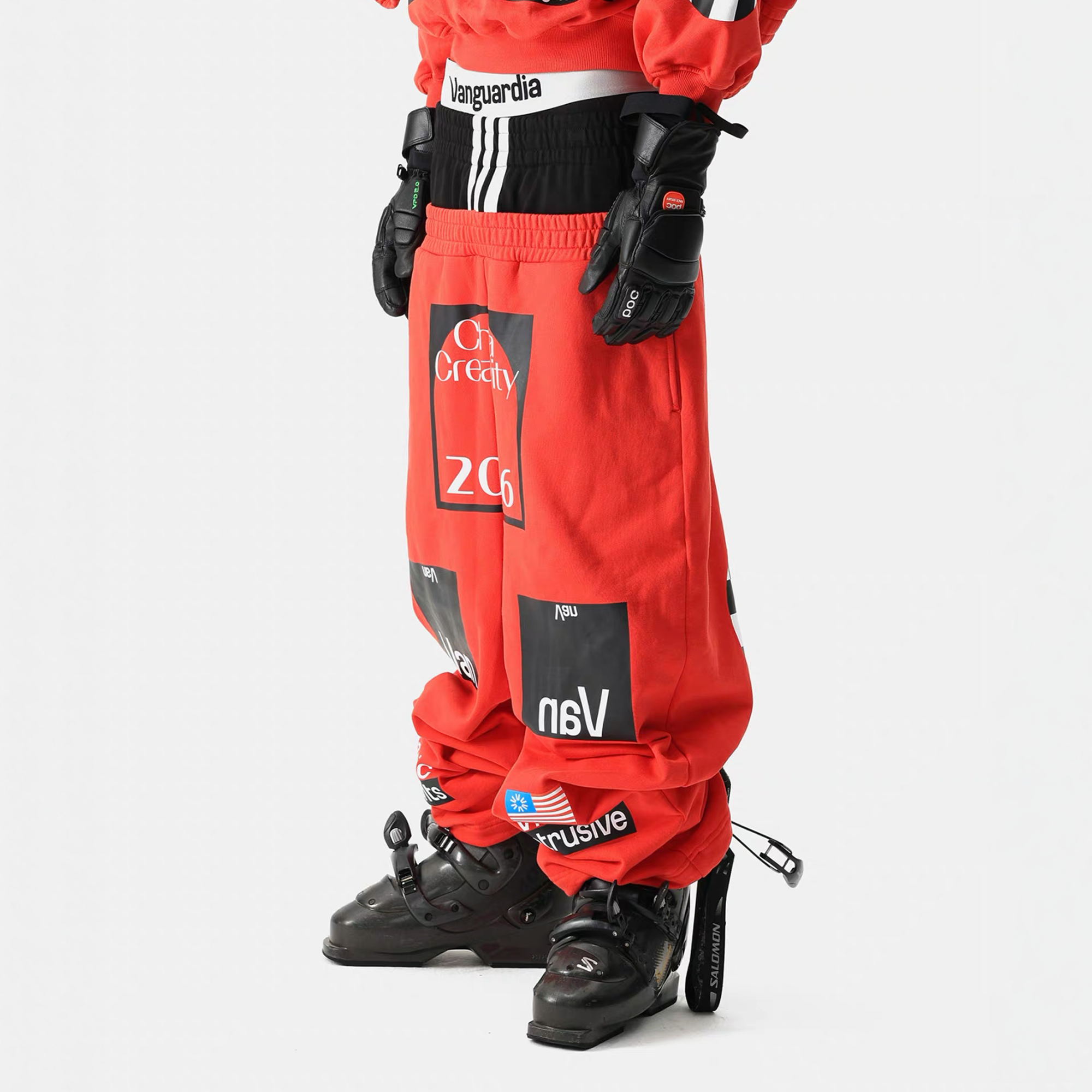 VANGUARDIA Dual-Waistband Sagging Sweatpants