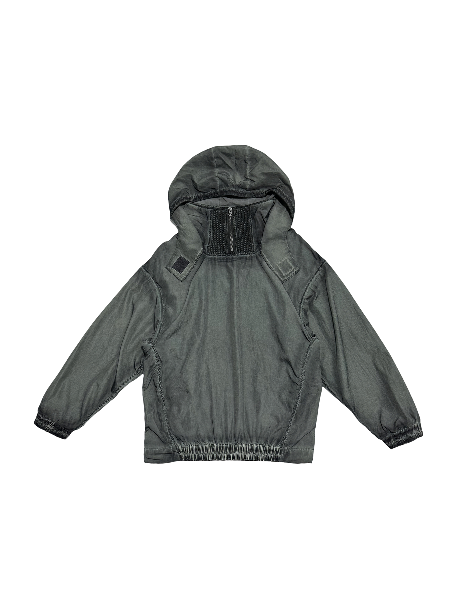 STEAM Distressed Zip-Up Detachable Hooded Jacket