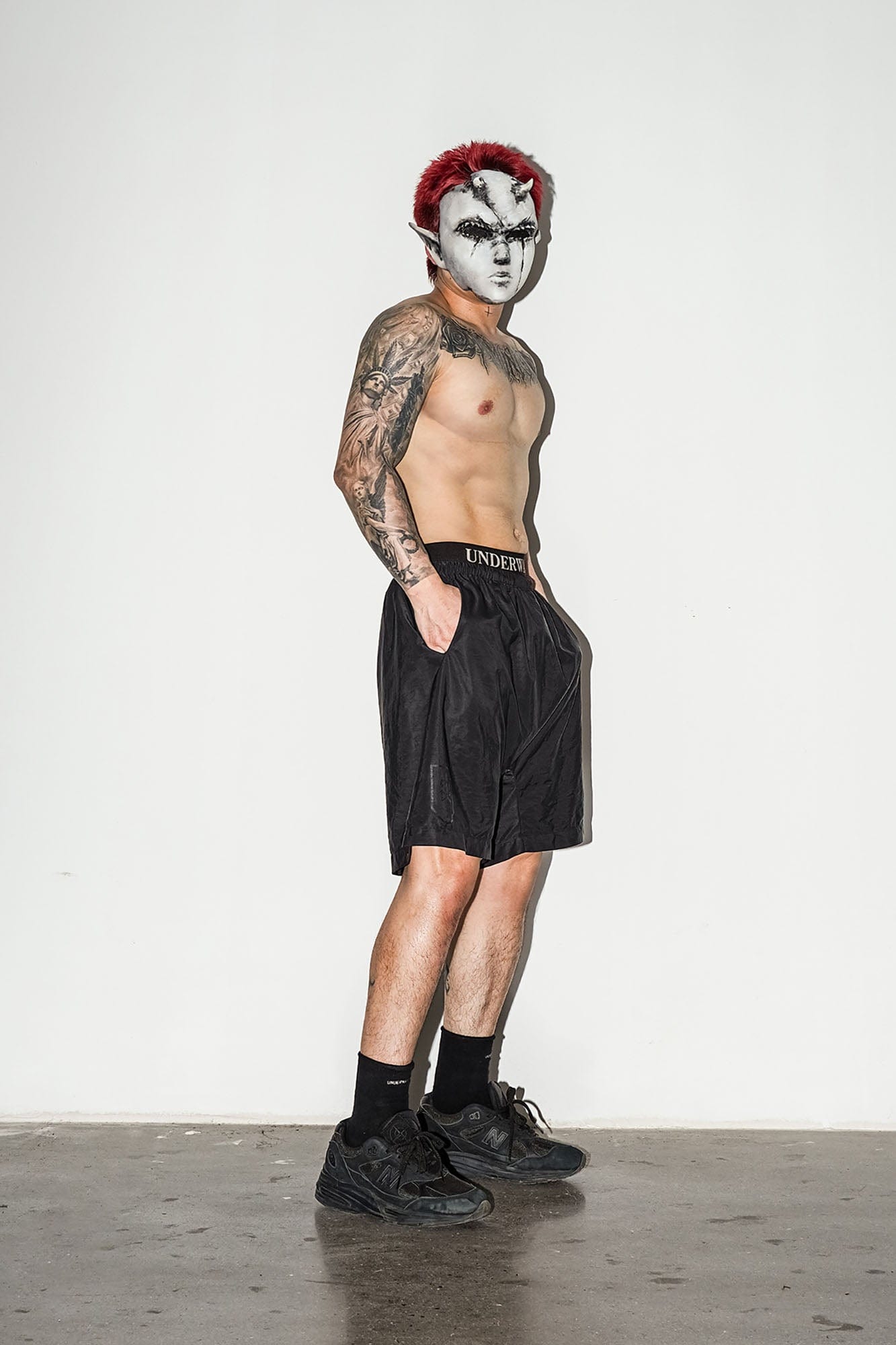UNDERWATER Dark Soul LOGO Waistband Stretch Boxer Briefs, premium urban and streetwear designers apparel on PROJECTISR.com, UNDERWATER