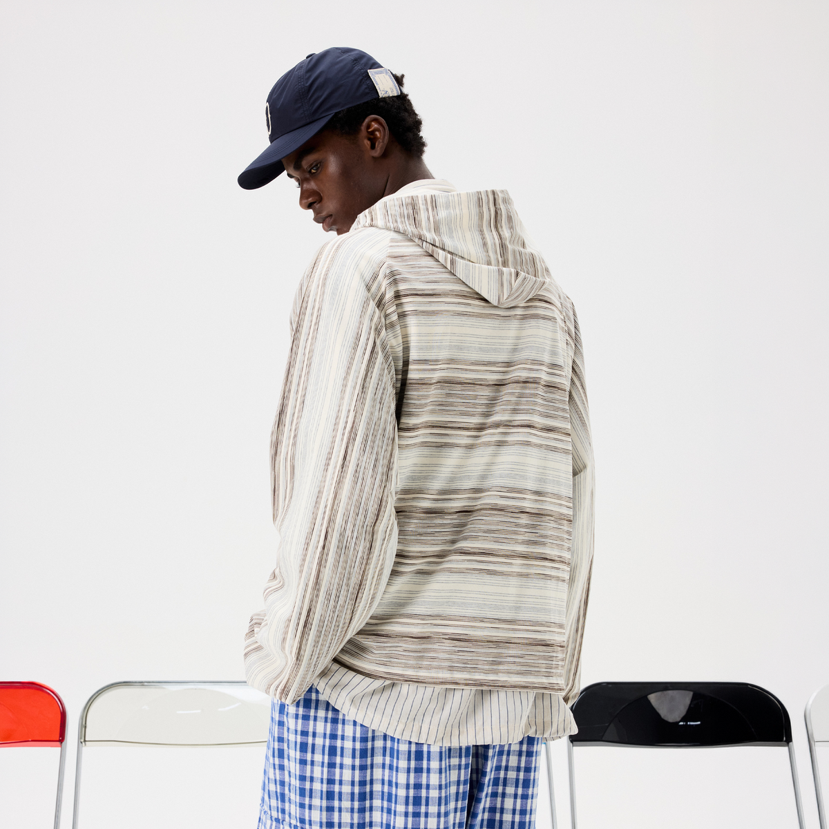 UNLIMITED MOTE Striped Raglan Zip-Up Hoodie, premium urban and streetwear designers apparel on PROJECTISR.com, UNLIMITED MOTE