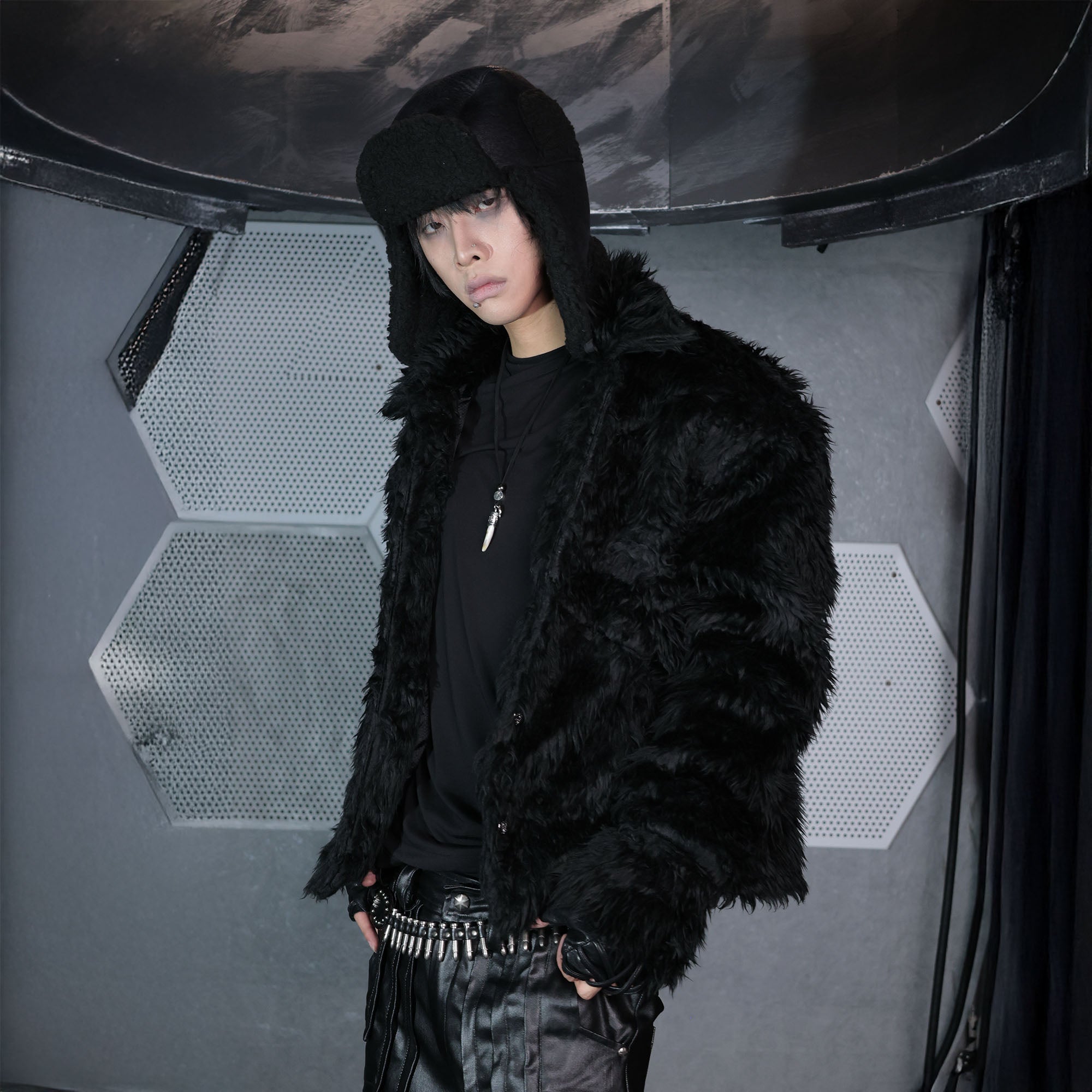 SSIN7 Feral Fuzzy Faux Fur Jacket