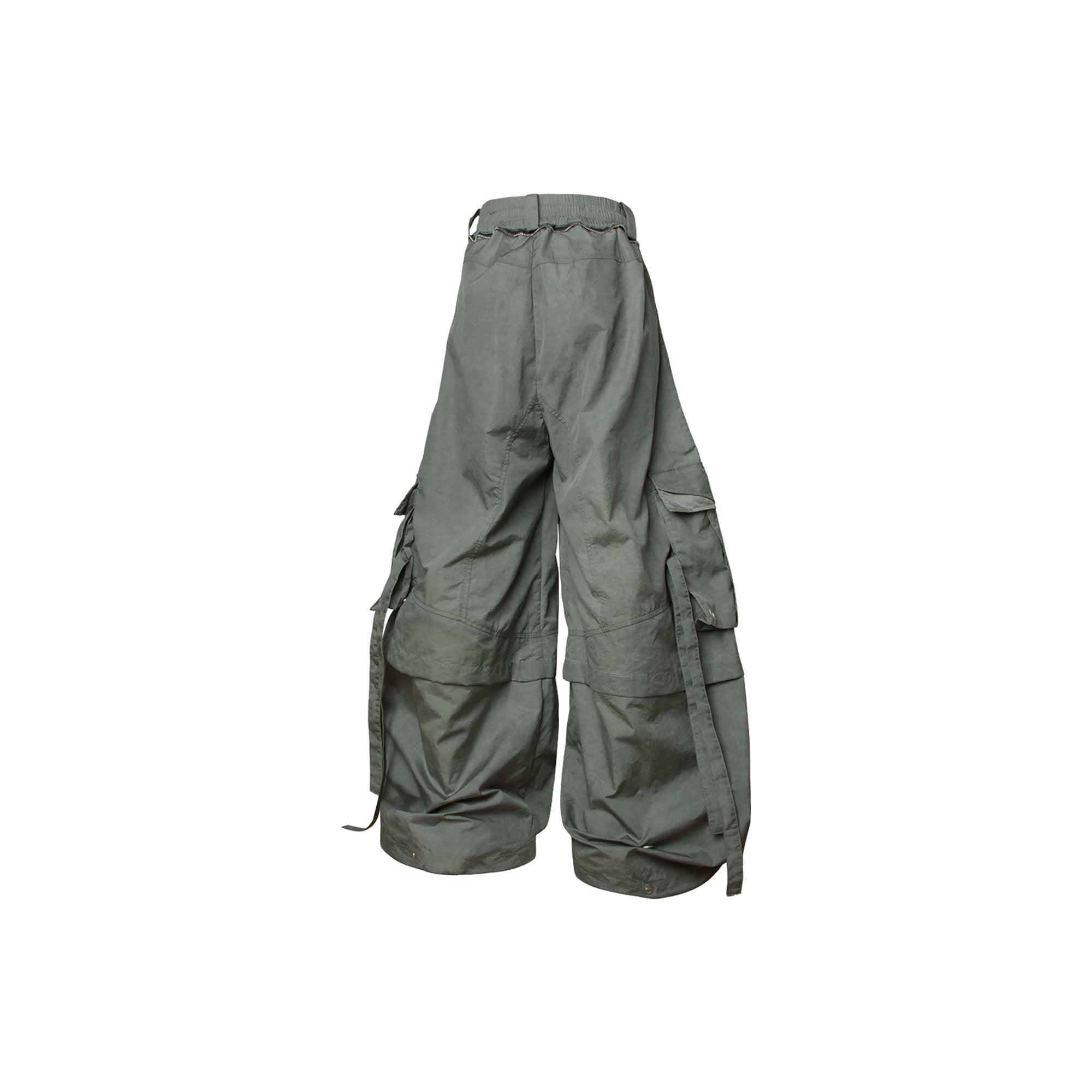 RELABEL Multi-Pocket Panel Crinkled Cargo Pants Gray