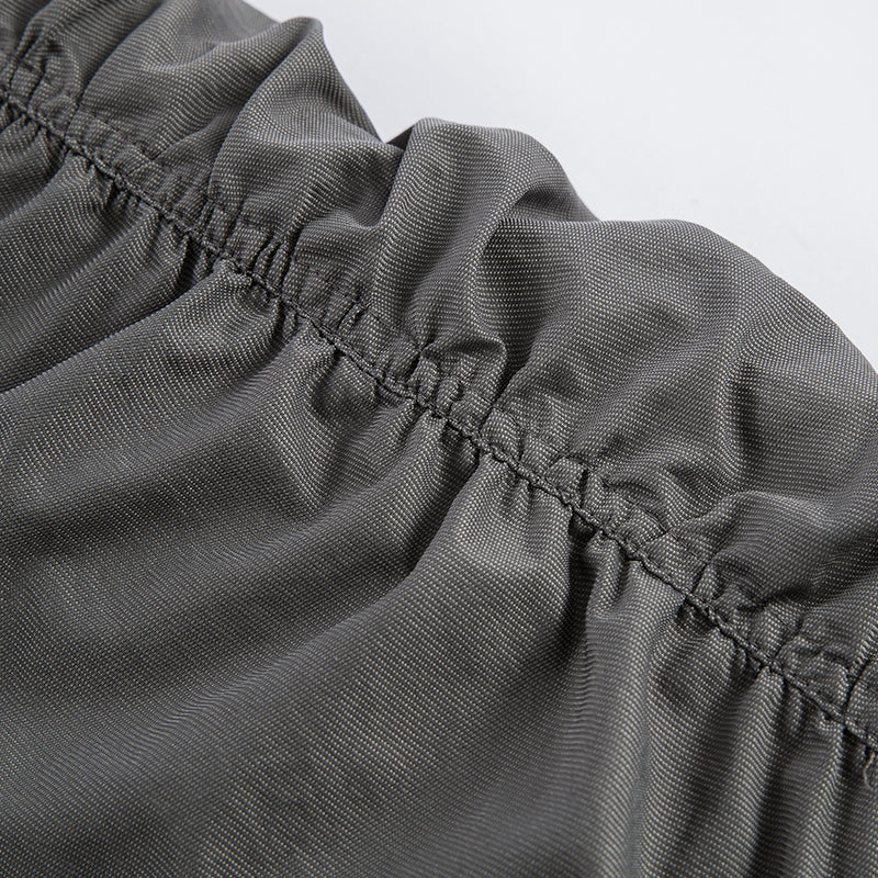 F2CE Ruched Nylon Hooded Bomber