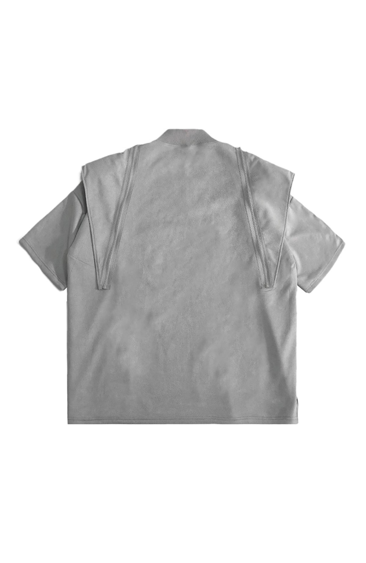 UUCSCC Padded-Shoulder Suede Oversized Turtleneck Tee
