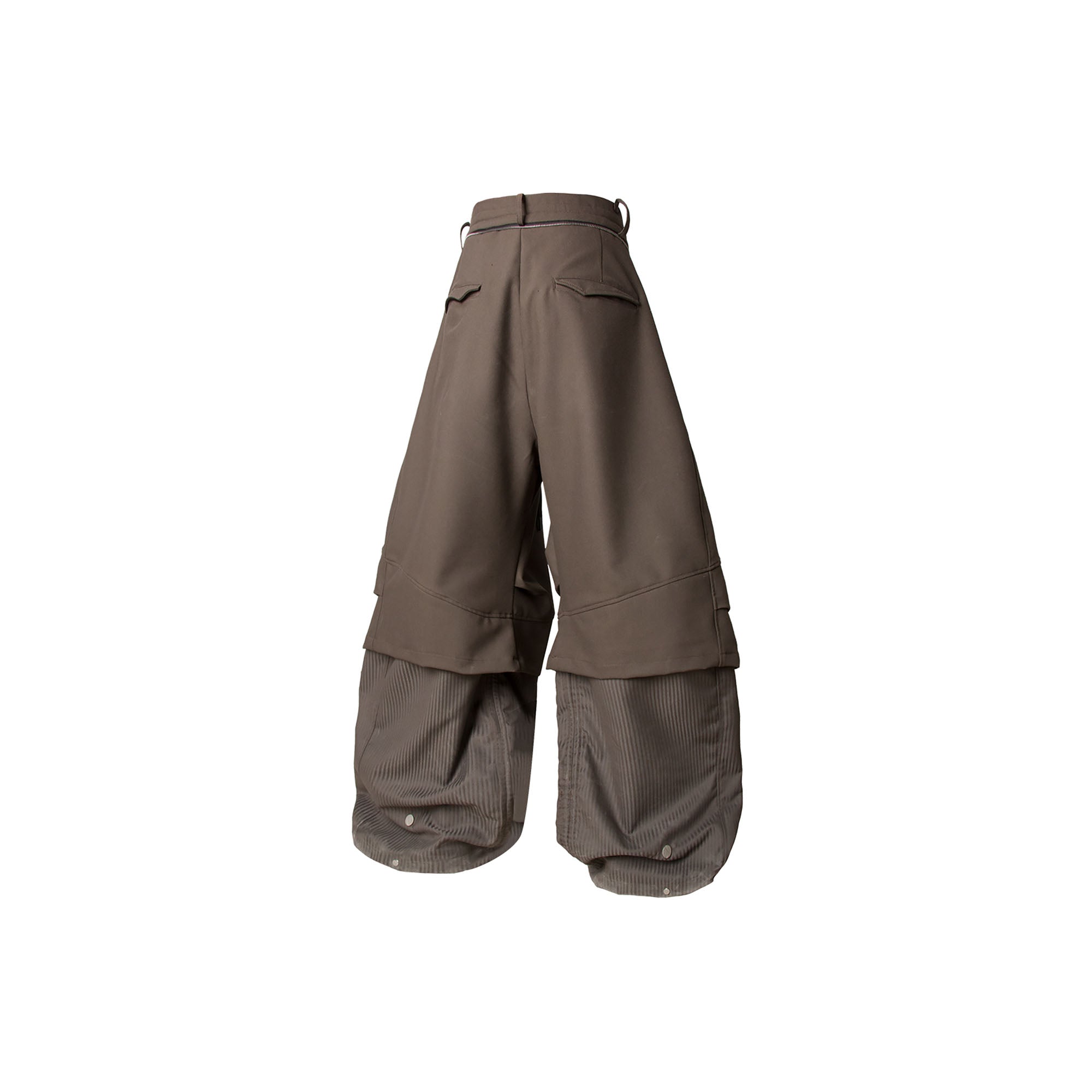 RELABEL Faux Layered Oversized Pants Brown
