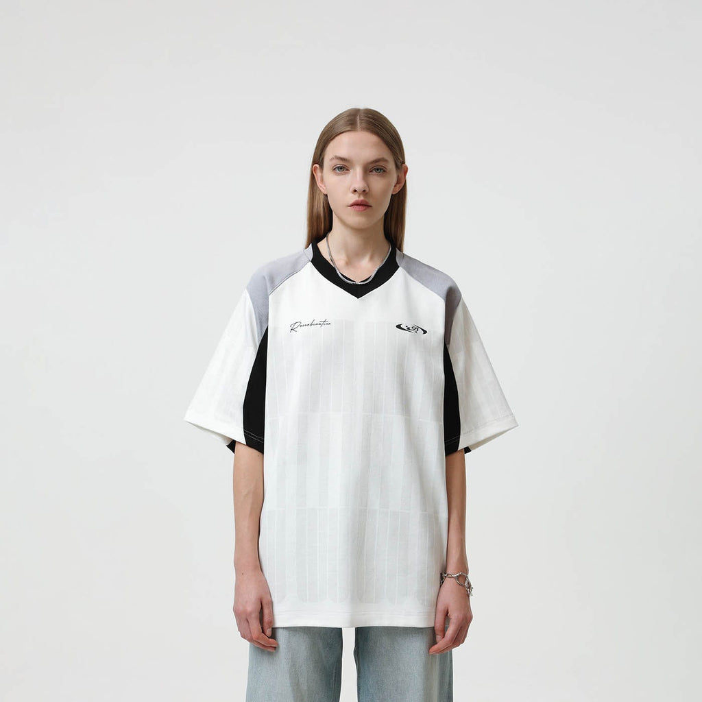 BONELESS Deconstructed Watermark V-Neck T-Shirt, premium urban and streetwear designers apparel on PROJECTISR.com, BONELESS
