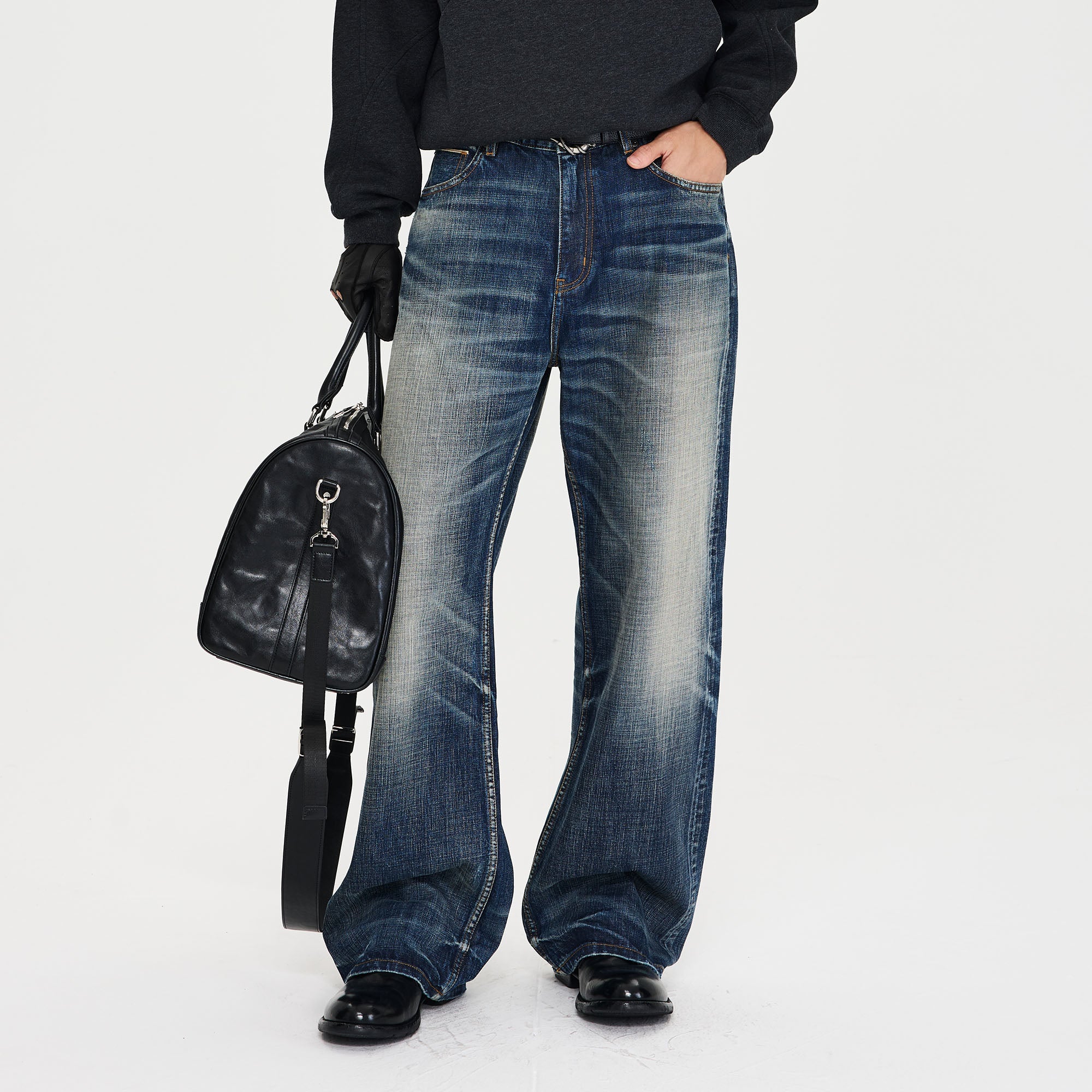 CATSSTAC Floral Embroidered Washed Straight-Leg Jeans, premium urban and streetwear designers apparel on PROJECTISR.com, CATSSTAC
