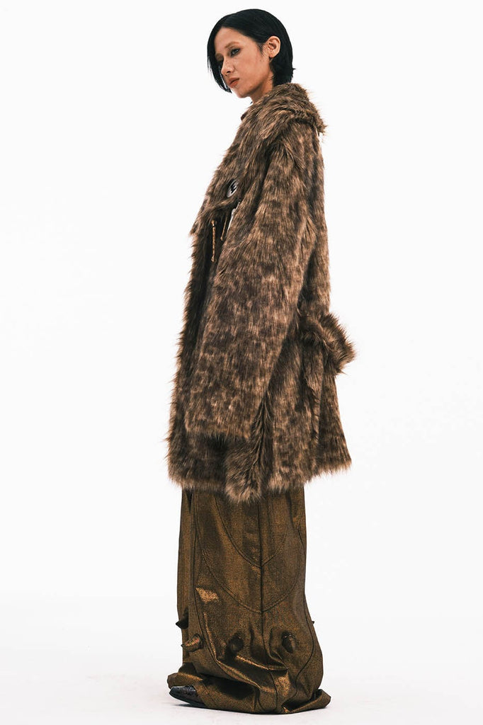 EMBRYO Faux Fur Bone Coat, premium urban and streetwear designers apparel on PROJECTISR.com, EMBRYO