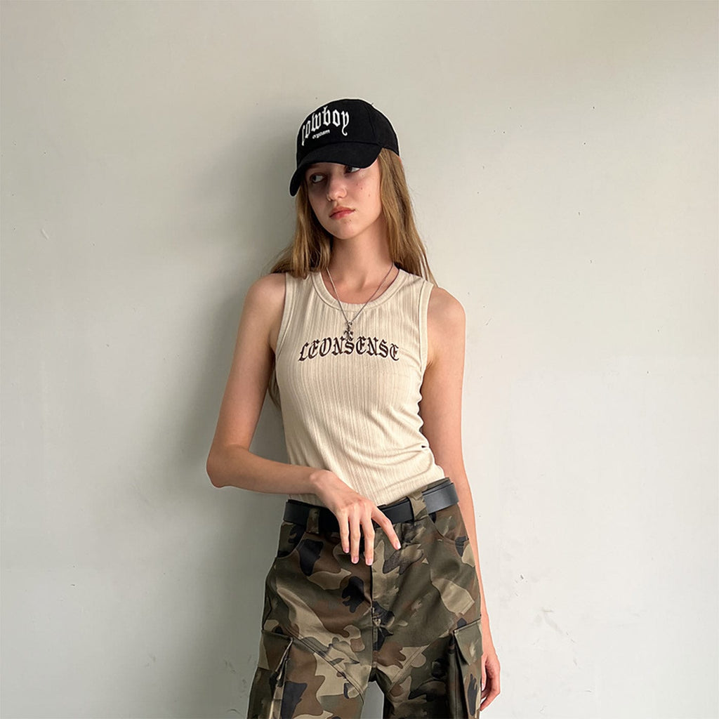 LEONSENSE Gothic Logo Tank Top, premium urban and streetwear designers apparel on PROJECTISR.com, LEONSENSE