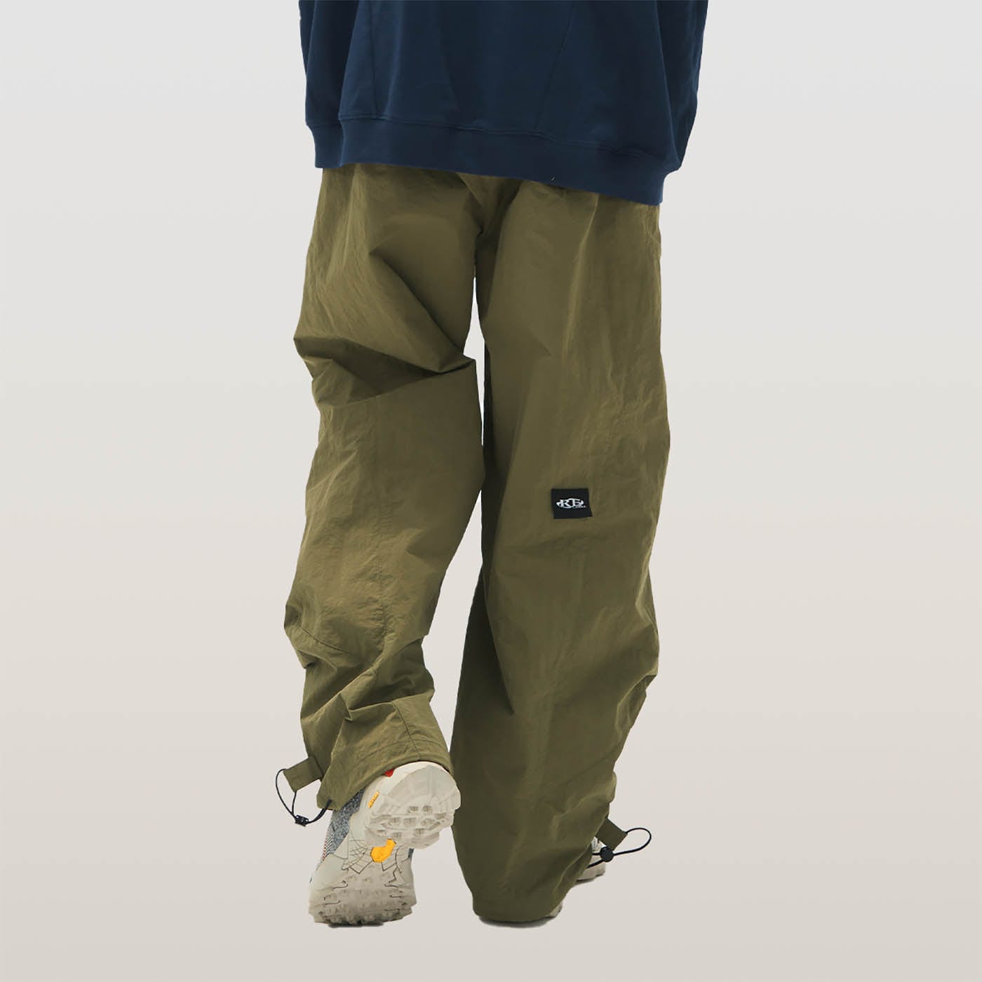 RELABEL Pleated Spliced Parachute Pants, premium urban and streetwear designers apparel on PROJECTISR.com, RELABEL