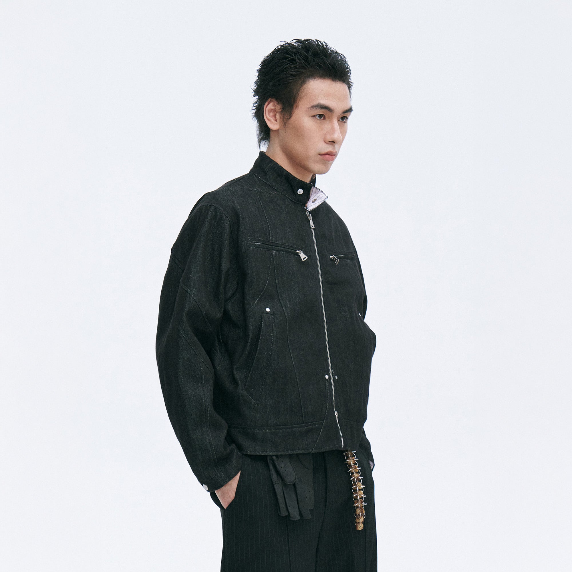 CATSSTAC Essential Harrington Raw Denim Jacket, premium urban and streetwear designers apparel on PROJECTISR.com, CATSSTAC