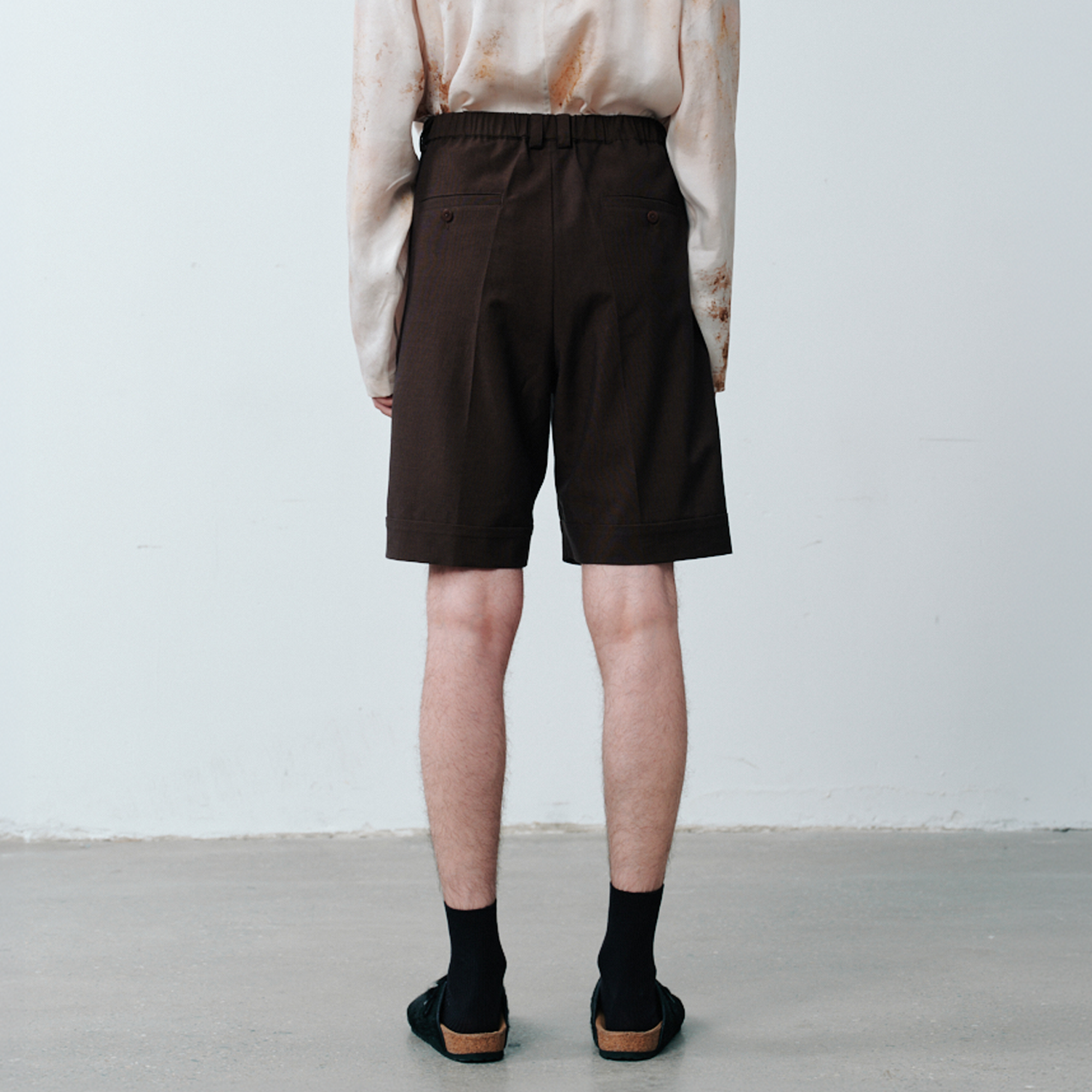 GRAINMUSTARD Pleated Linen-Blend Belt Tailored Shorts