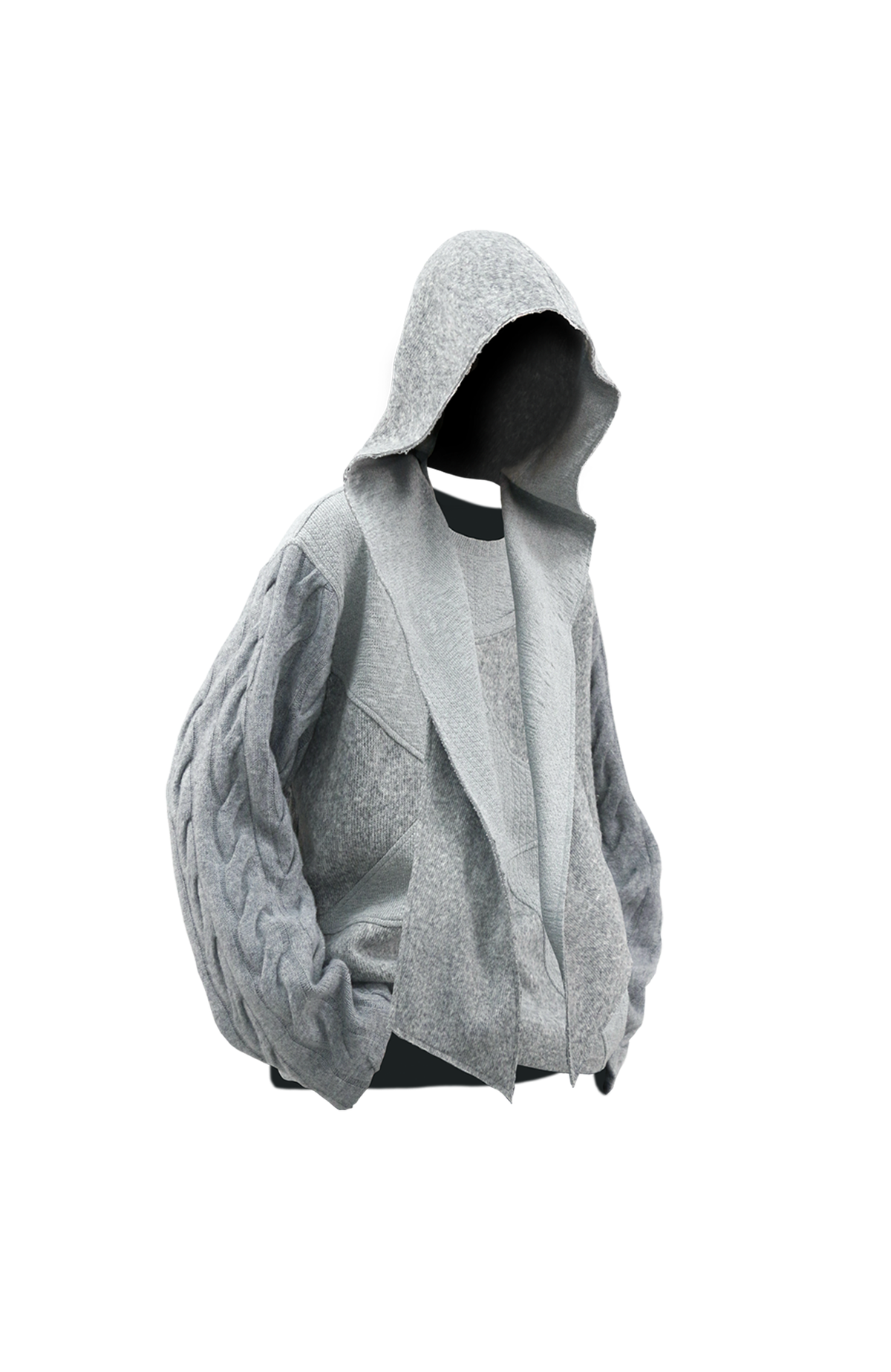 RELABEL Deconstructed Spliced Wool-Blend Textured Sweater
