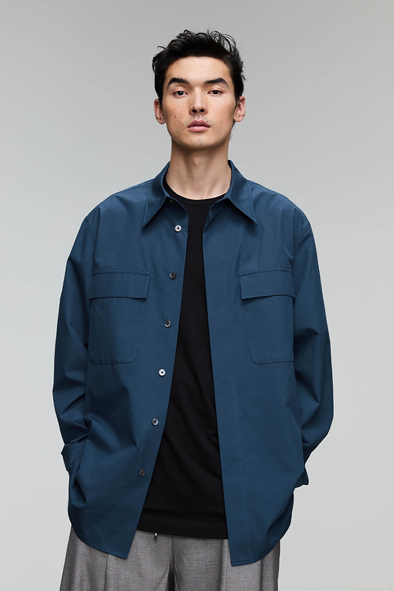 OPICLOTH Utility Pocket Oversized Shirt