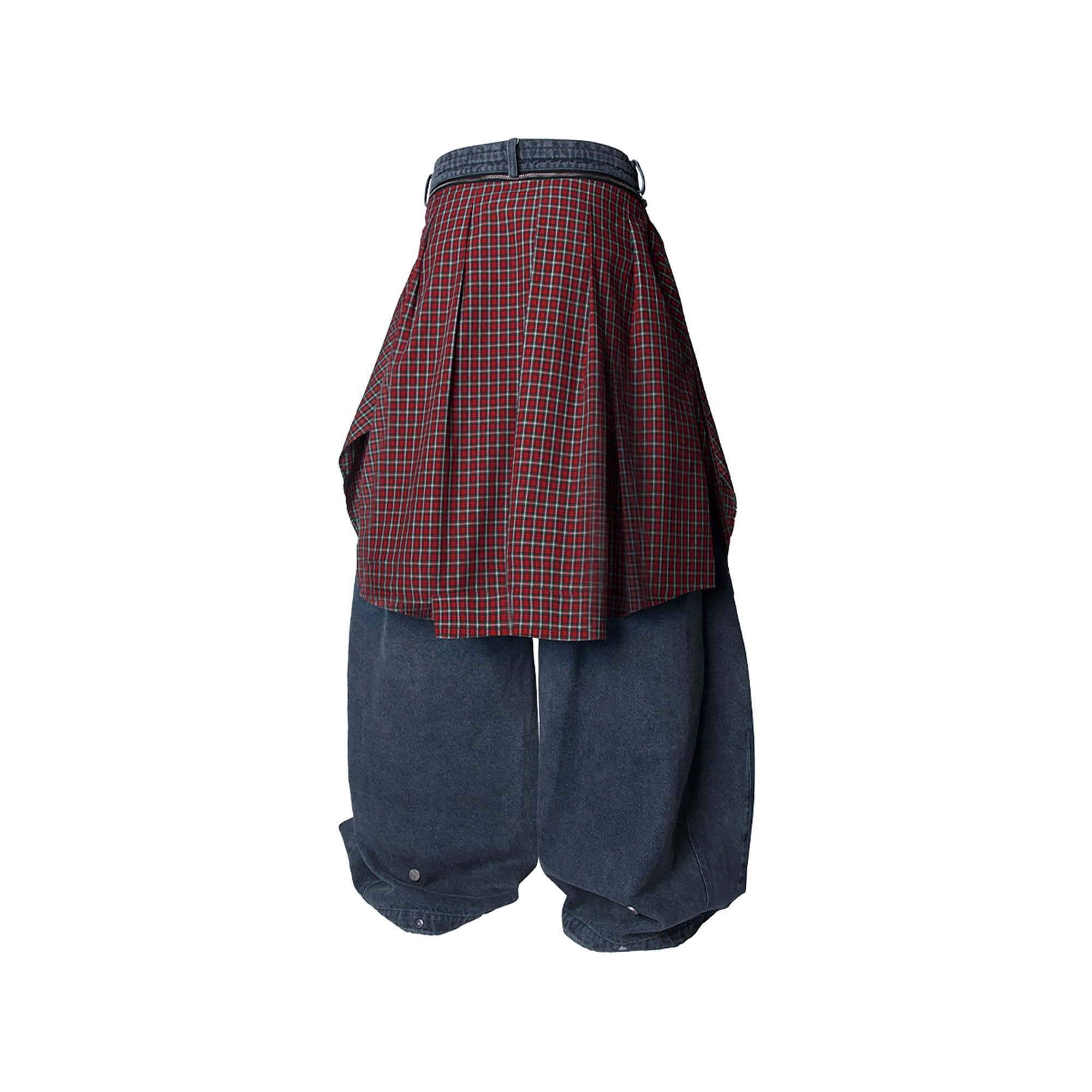 RELABEL Detachable Drape Drawstring Baggy Jeans Blue, premium urban and streetwear designers apparel on PROJECTISR.com, RELABEL