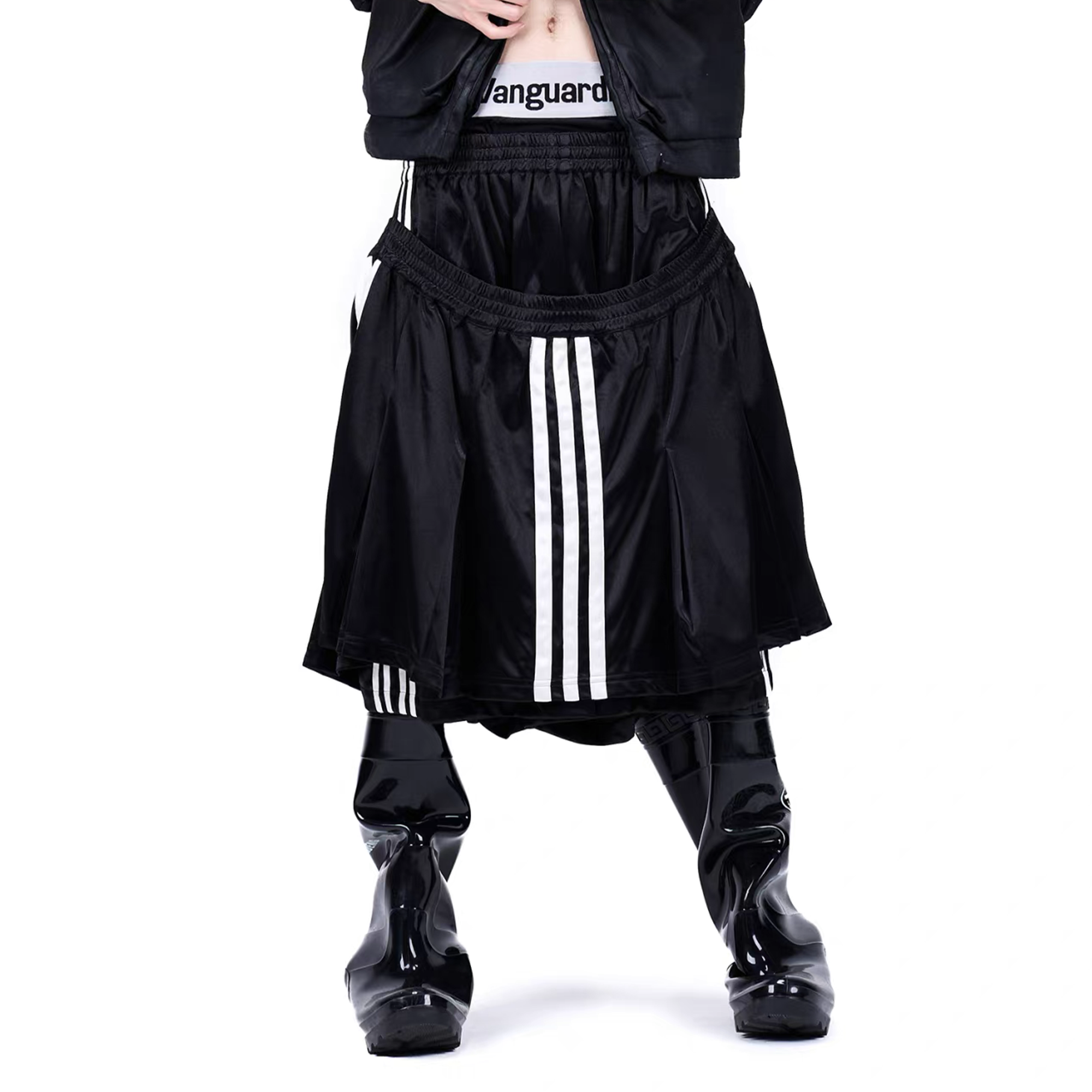 VANGUARDIA Contrast Layered Sagging Shorts