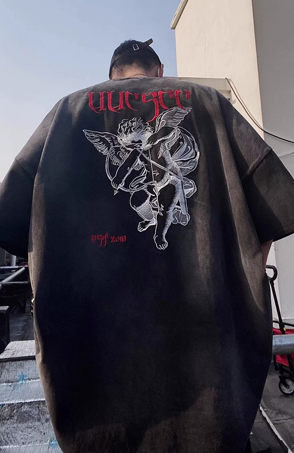 UUCSCC Retro Washed Embroidered Oversized Heavyweight T-Shirt