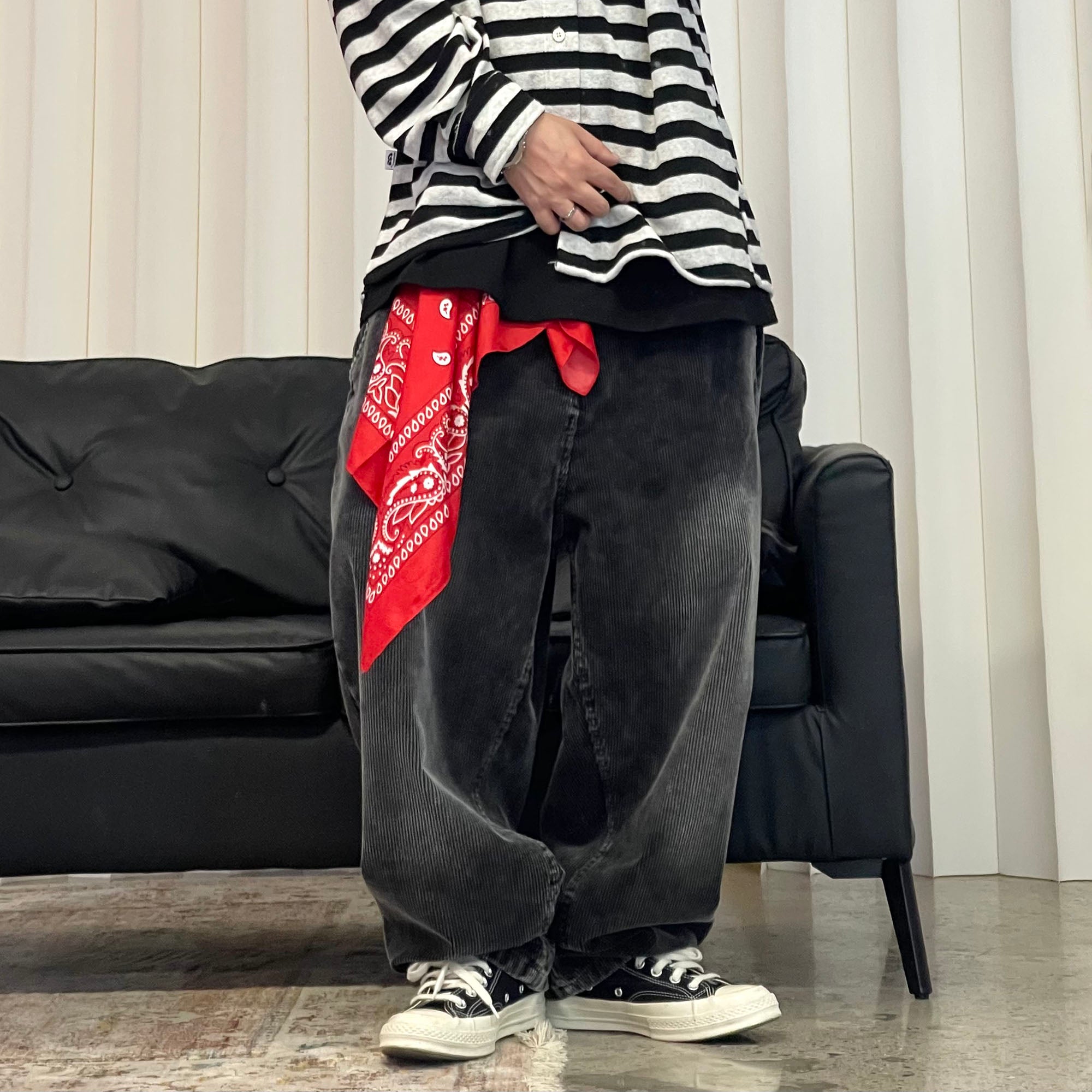 ME DA IGUAL Washed Corduroy Wide-Leg Pants
