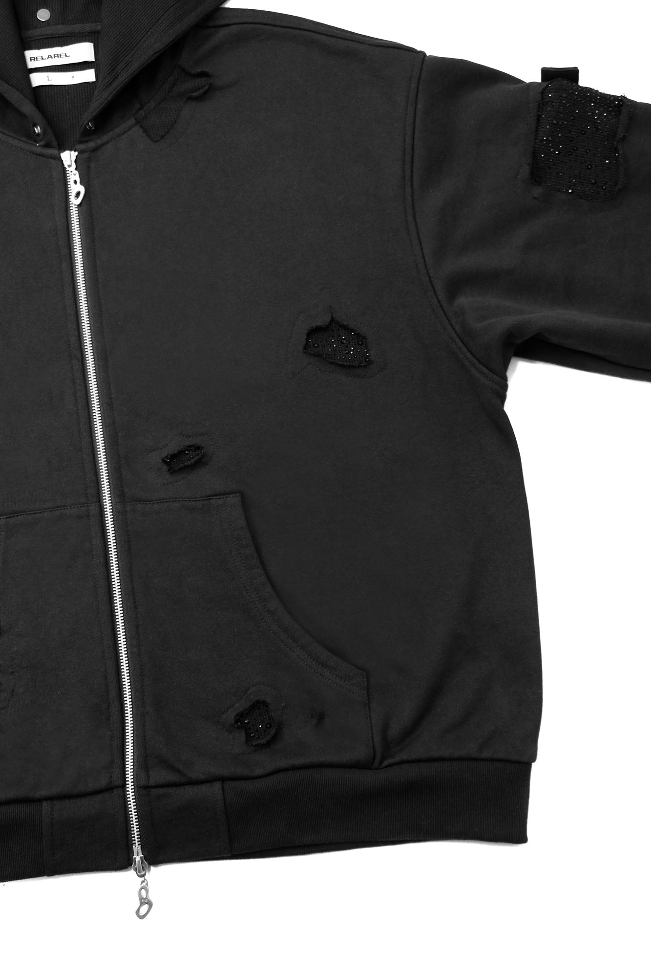 RELABEL Detachable Diamond Layered Hood Jacket, premium urban and streetwear designers apparel on PROJECTISR.com, RELABEL