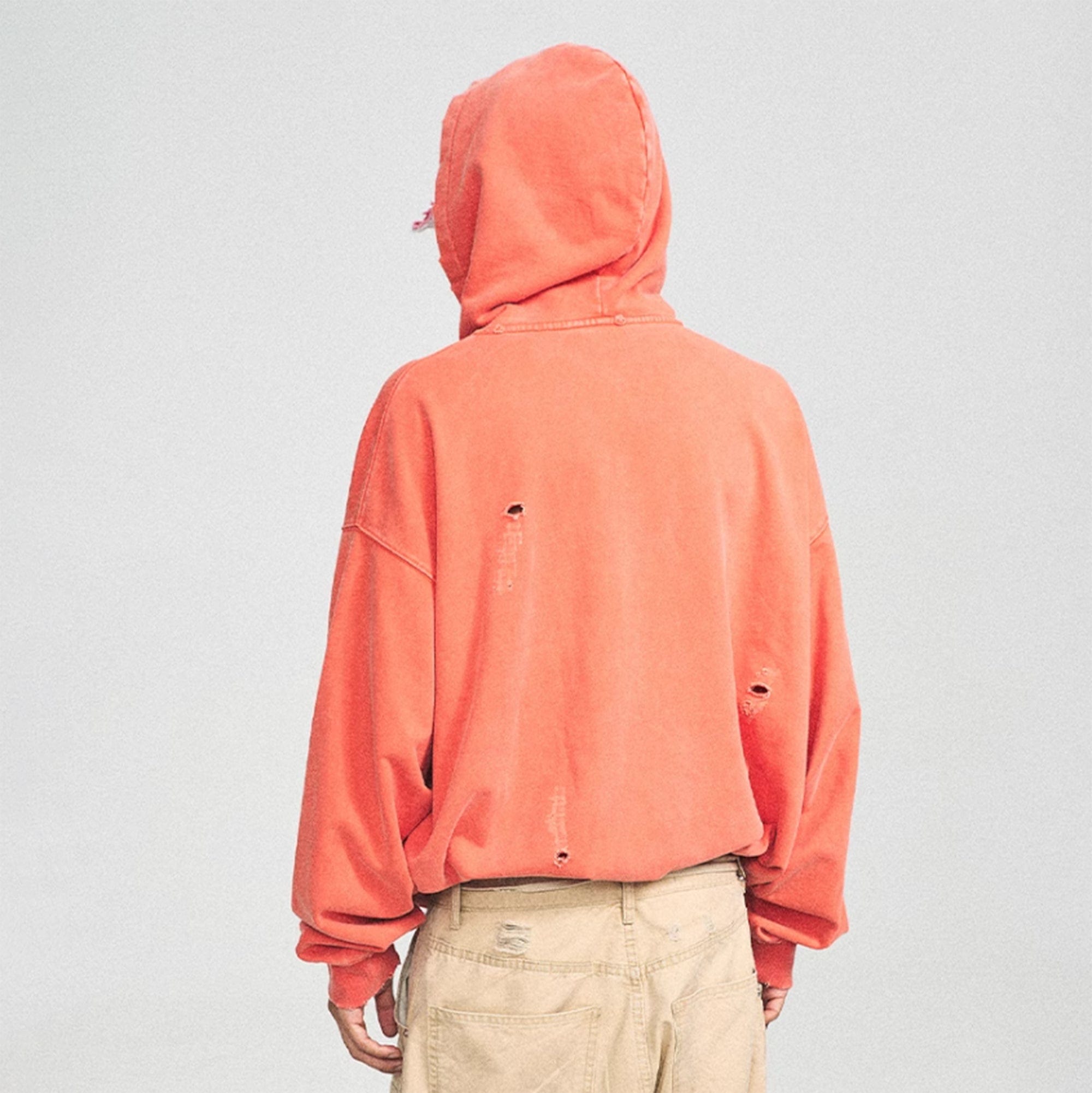 STEEPC Distressed LOGO Zip-Up Hoodie