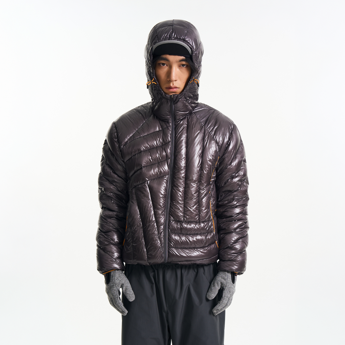 HALCYON Splash-Proof Ribbed Hooded Down Jacket, premium urban and streetwear designers apparel on PROJECTISR.com, HALCYON