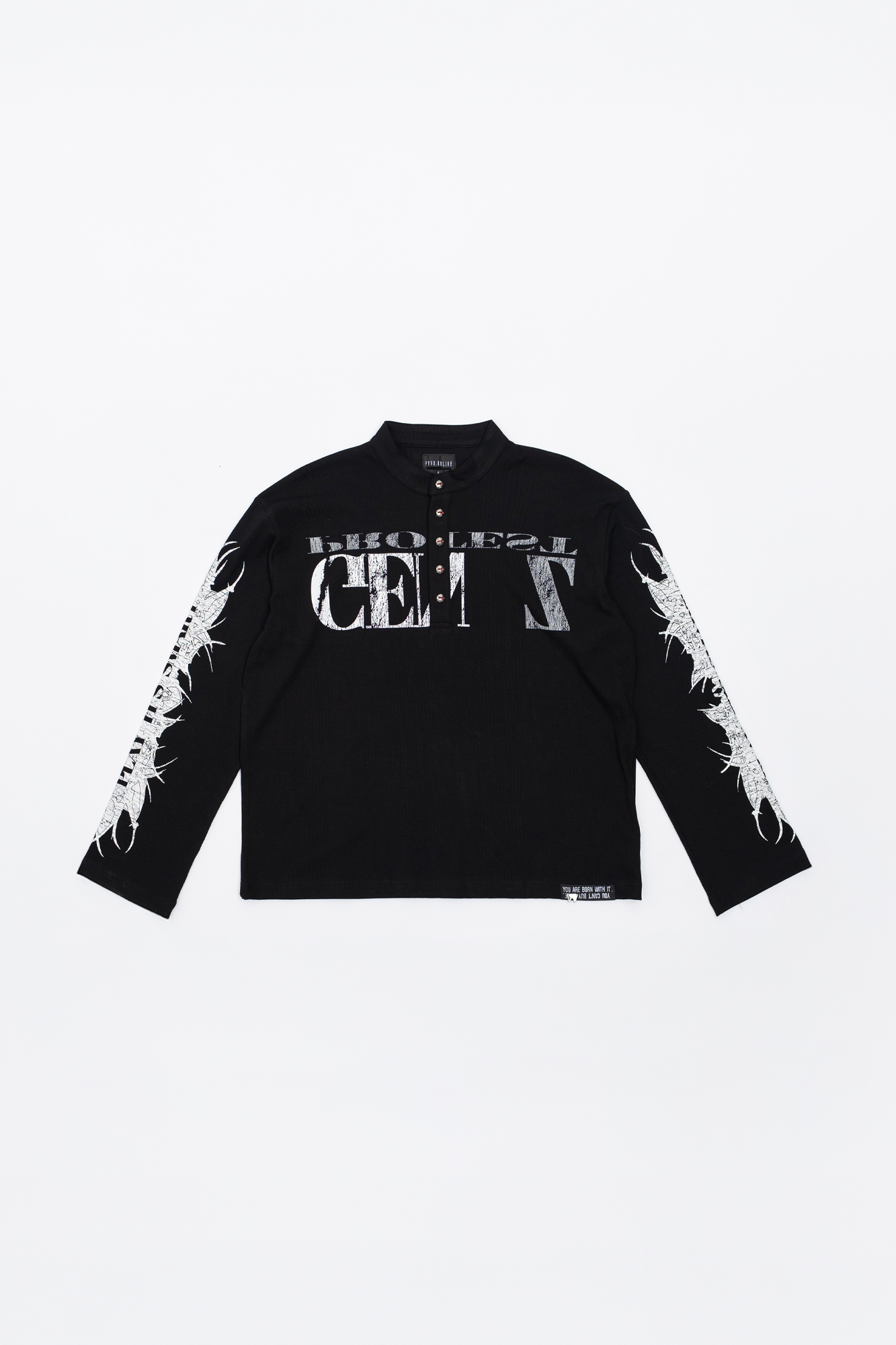 FVVO Ribbed Printed Henley Long Sleeve, premium urban and streetwear designers apparel on PROJECTISR.com, FVVO