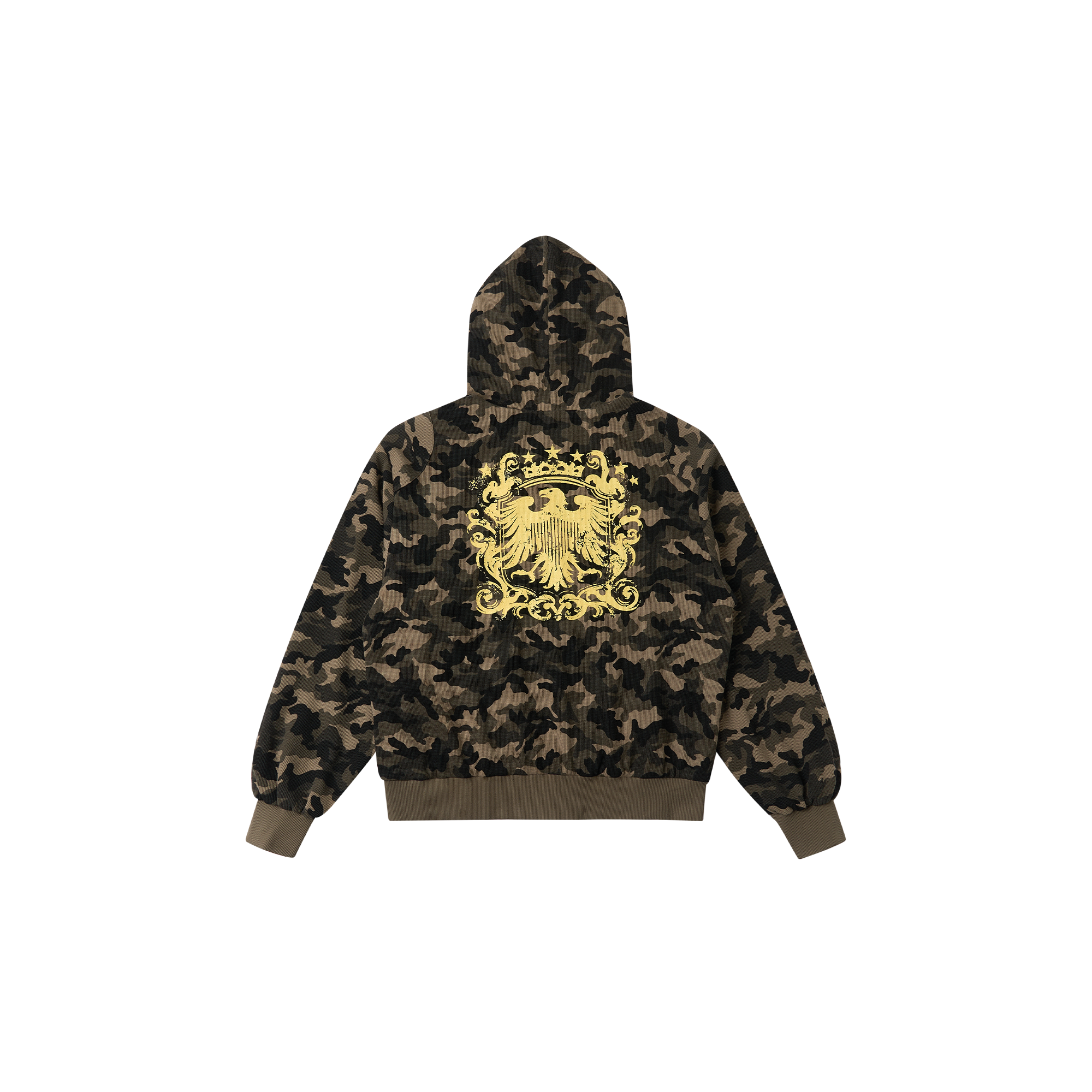 SAVAGEGROWTHWORLD Reversible Camo Waffle Hooded Jacket, premium urban and streetwear designers apparel on PROJECTISR.com, SAVAGEGROWTHWORLD