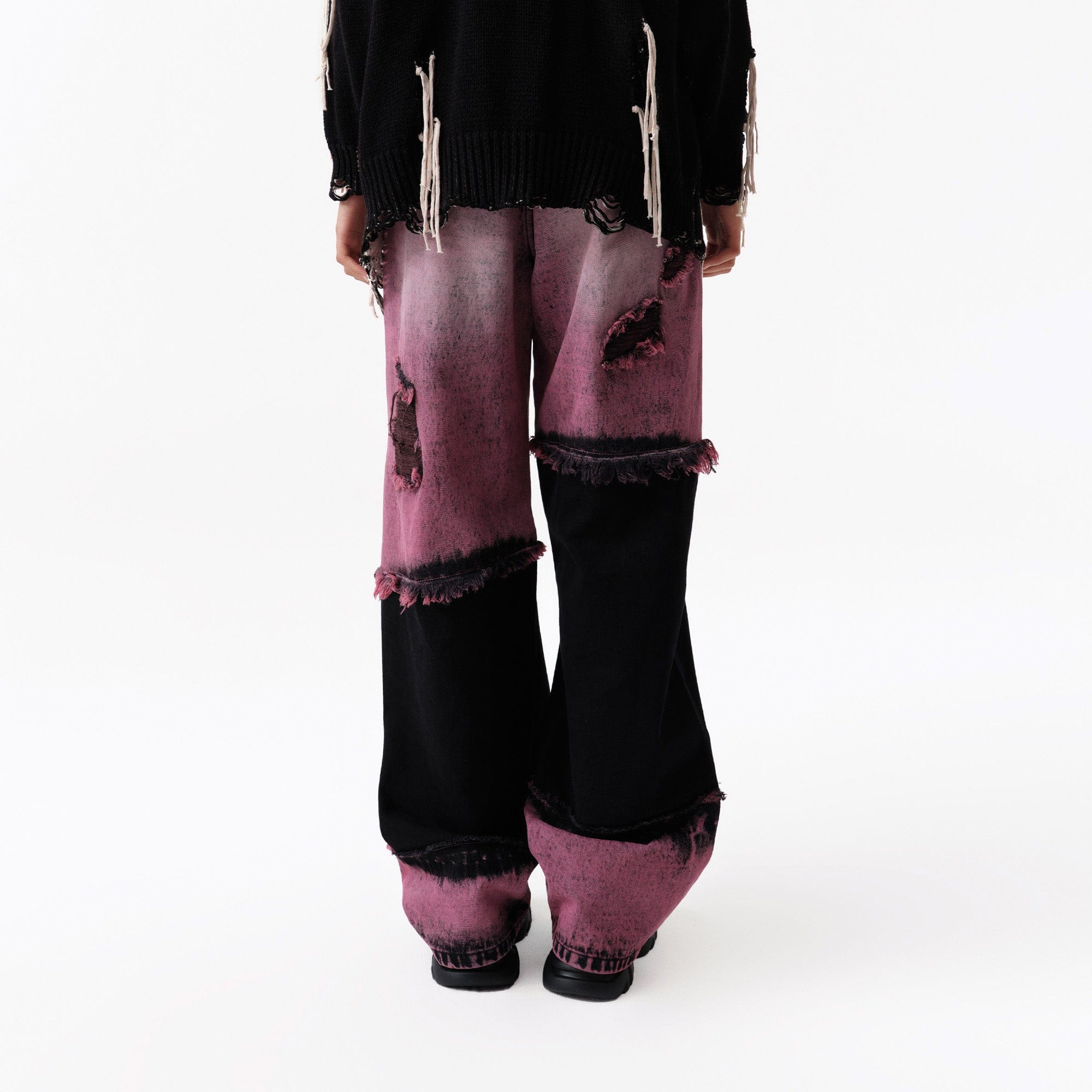VANN VALRENCE Distressed Panelled Frayed Straight-Leg Jeans, premium urban and streetwear designers apparel on PROJECTISR.com, VANN VALRENCE