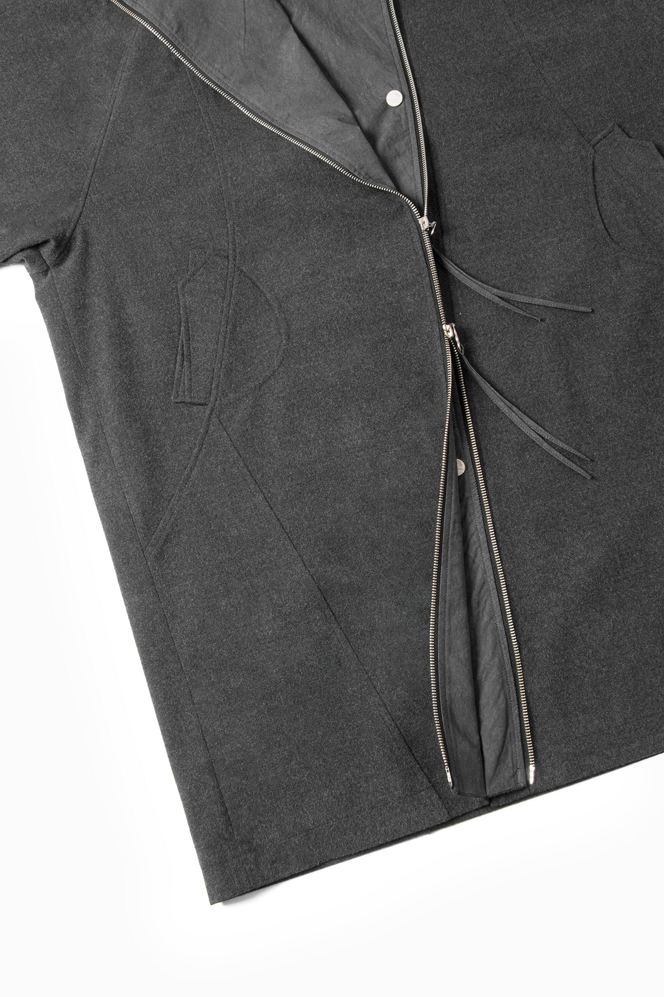 RELABEL Layered Placket Wool Blend Coat